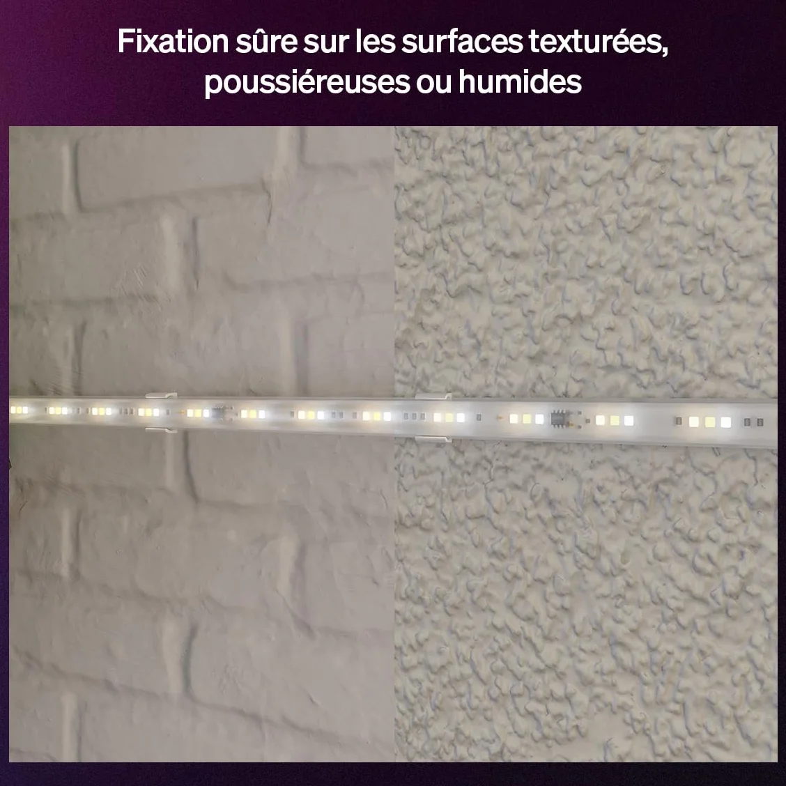 Hue Flux Supports de Montage pour Ruban LED, Accessoires Éclairage Intérieur Flexible, Clips Transparents, Pack de 10