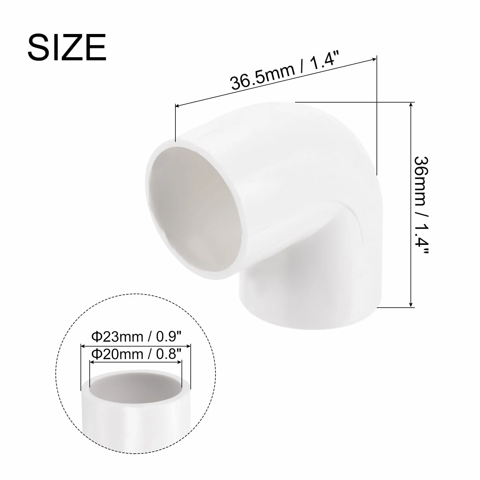 QUARKZMAN Raccord de Coude 90° PVC 20 mm Blanc Lot de 30