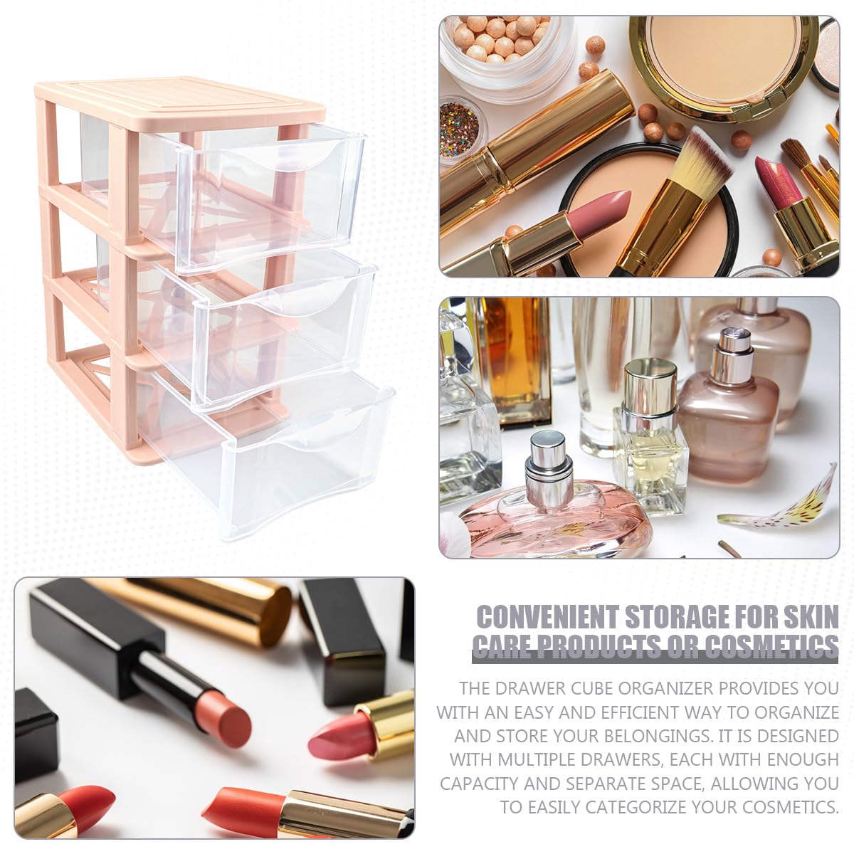Clear 3-Tier Desk Drawer Organizer