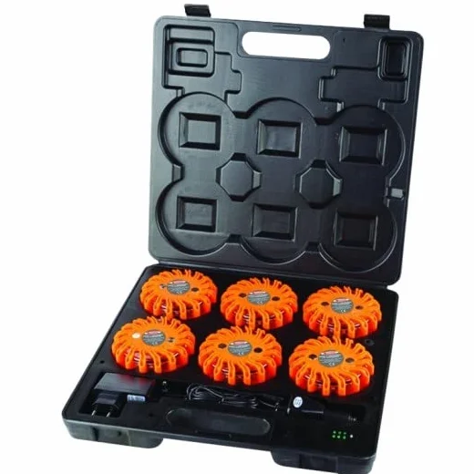 TALIAPLAST Balises LED Rechargeables Magnétiques Valise 6 pièces
