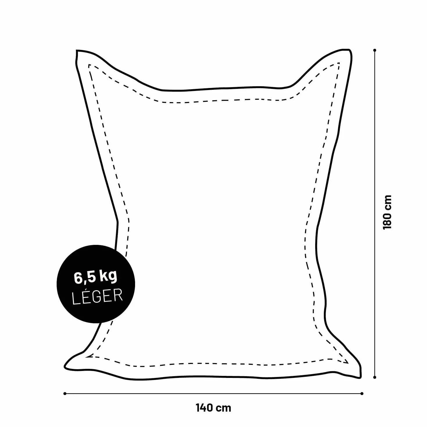 Lumaland Pouf géant XXL 140 x 180 cm - Coussin de couchage imperméable pour l'intérieur et l'extérieur avec plus de 3 millions de perles EPS adaptatives - Bean Bag avec housse lavable - Jaune moutarde