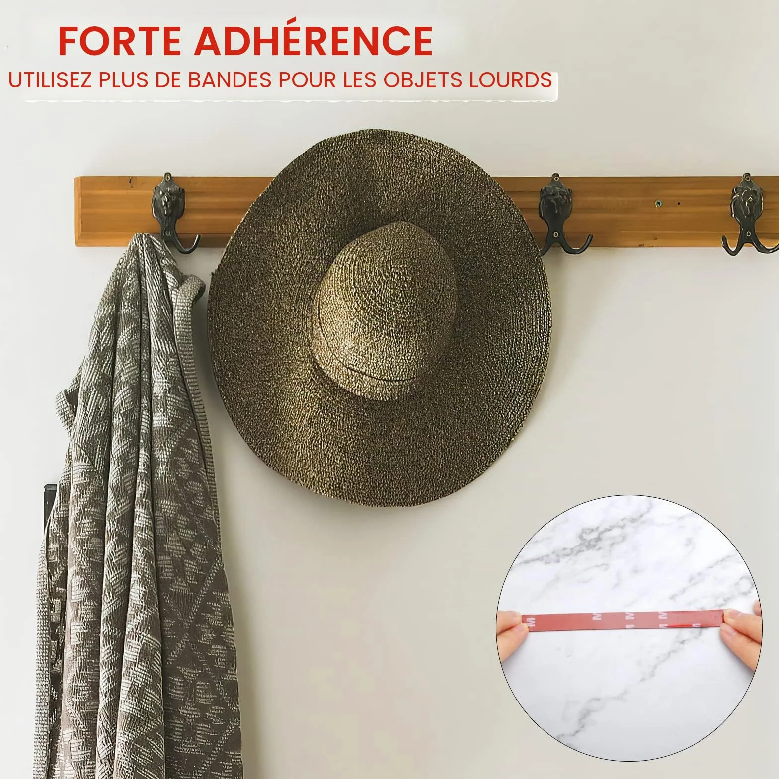 Ruban adhésif double face extra fort résistant à la chaleur 5 m 20 mm pour montage rétroviseur voiture
