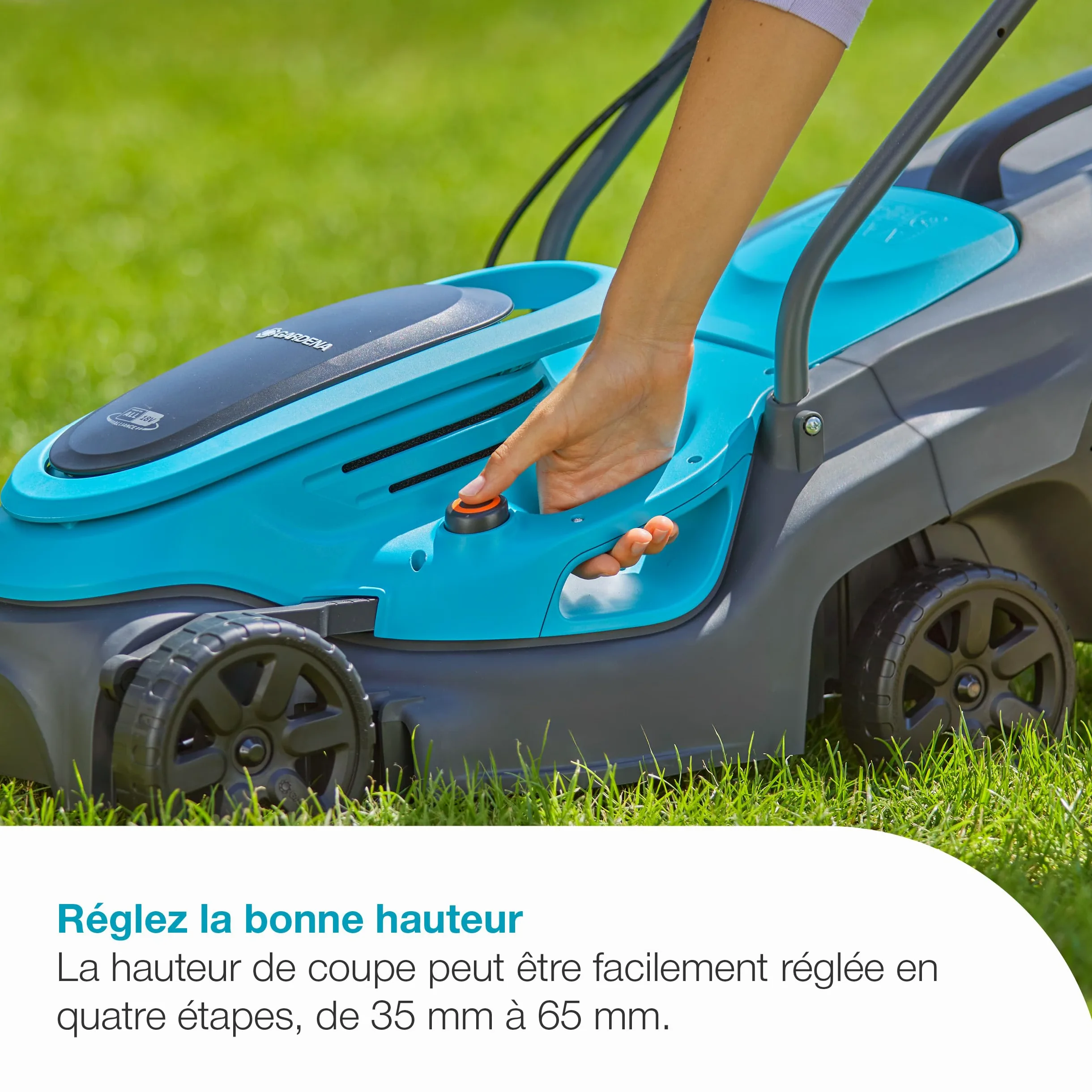 Gardena Tondeuse sur Batterie EasyMax 32/18 V P4A - sans Chargeur ni Batterie: Lame de Coupe, Légère, Réglage de la Hauteur, Ramassage de l'herbe, sans Fil (14634-55)
