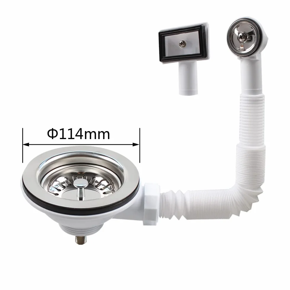 Talea 304 Vis Acier Inoxydable 5,5 cm Pour Évier Cuisine 114 mm Trop-plein Grille Vidange XK186GE