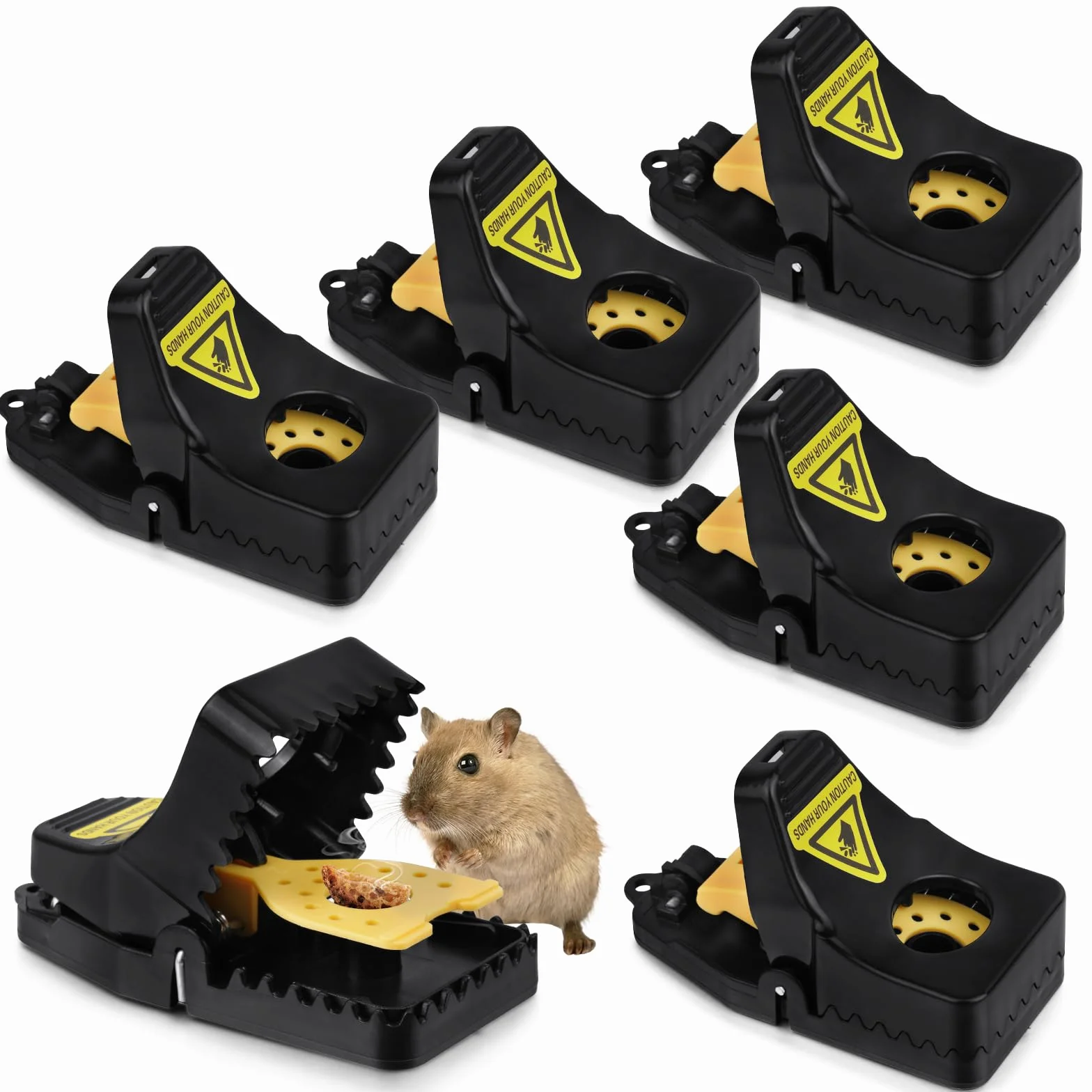 flintronic Piège à Rats Professionnel, 6PCS Clips de Piege a Souris Efficace Réutilisables, Piège Souris avec Boîte à Appâts, Tapette Convient pour Cuisines Jardins Exterieur