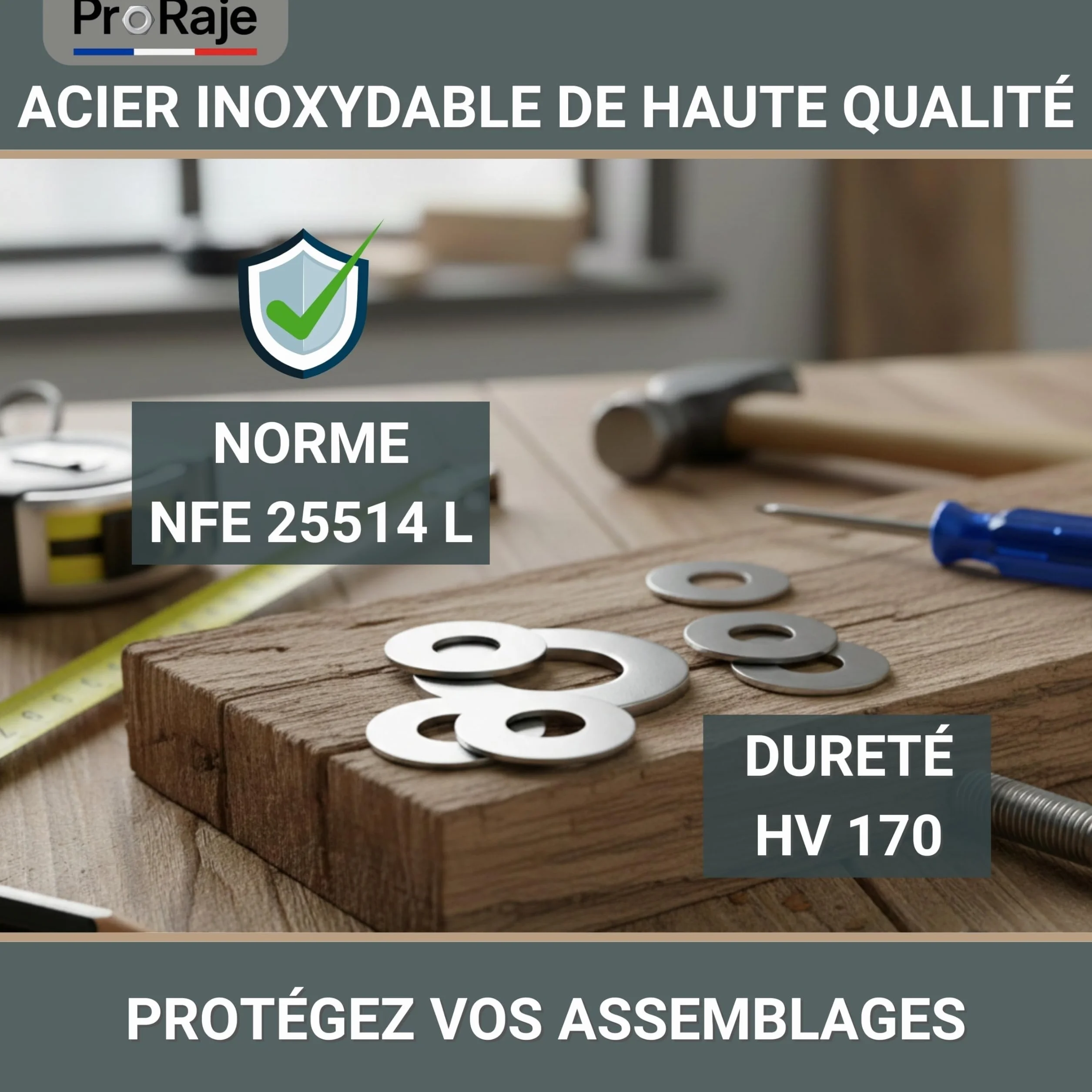 Rondelles INOX plate M6 x 18 mm A2 AISI 304 lot de 20 pièces