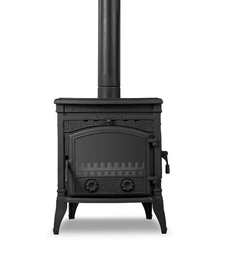 Poêle à Bois en Fonte 10 kW Multi-Combustibles avec Verres en Céramique CE Eco Design 2022