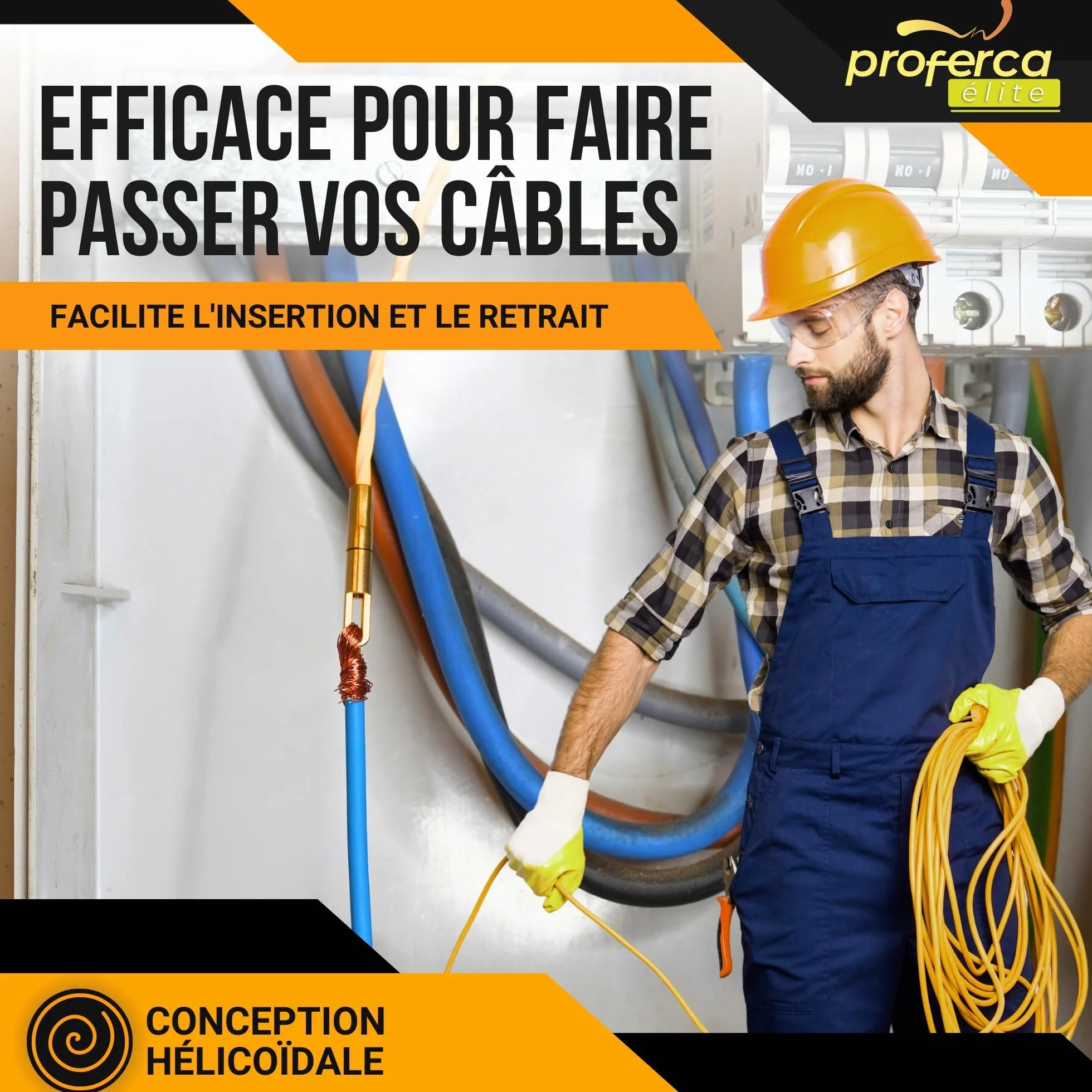 Aiguille Electricien 3mm 15 Mètres Tire Fil Électrique Robuste Passe Câble