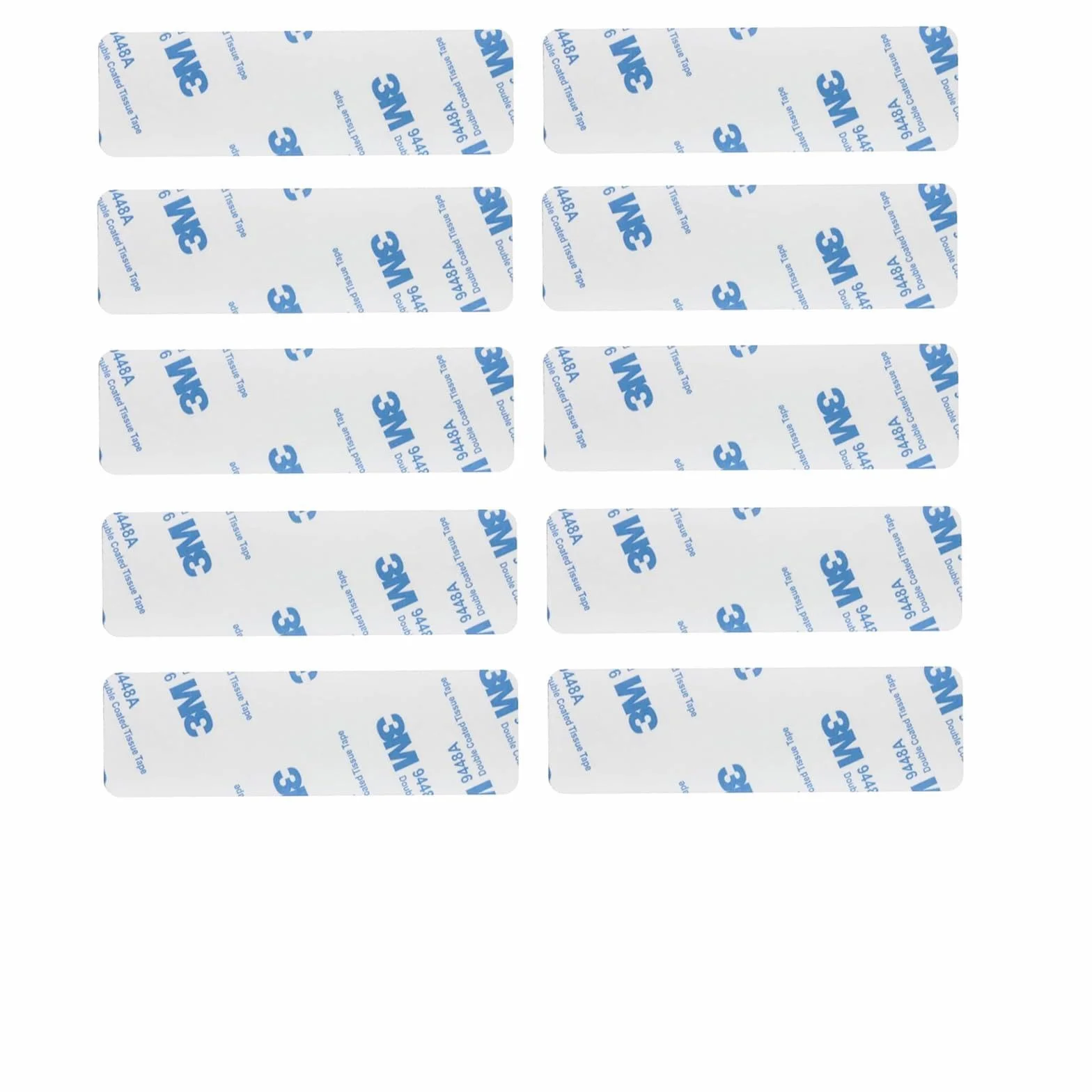 Scratch Autocollant Double Face Blanc Réutilisable Rectangle 3 x 10 cm Lot de 10 Pièces