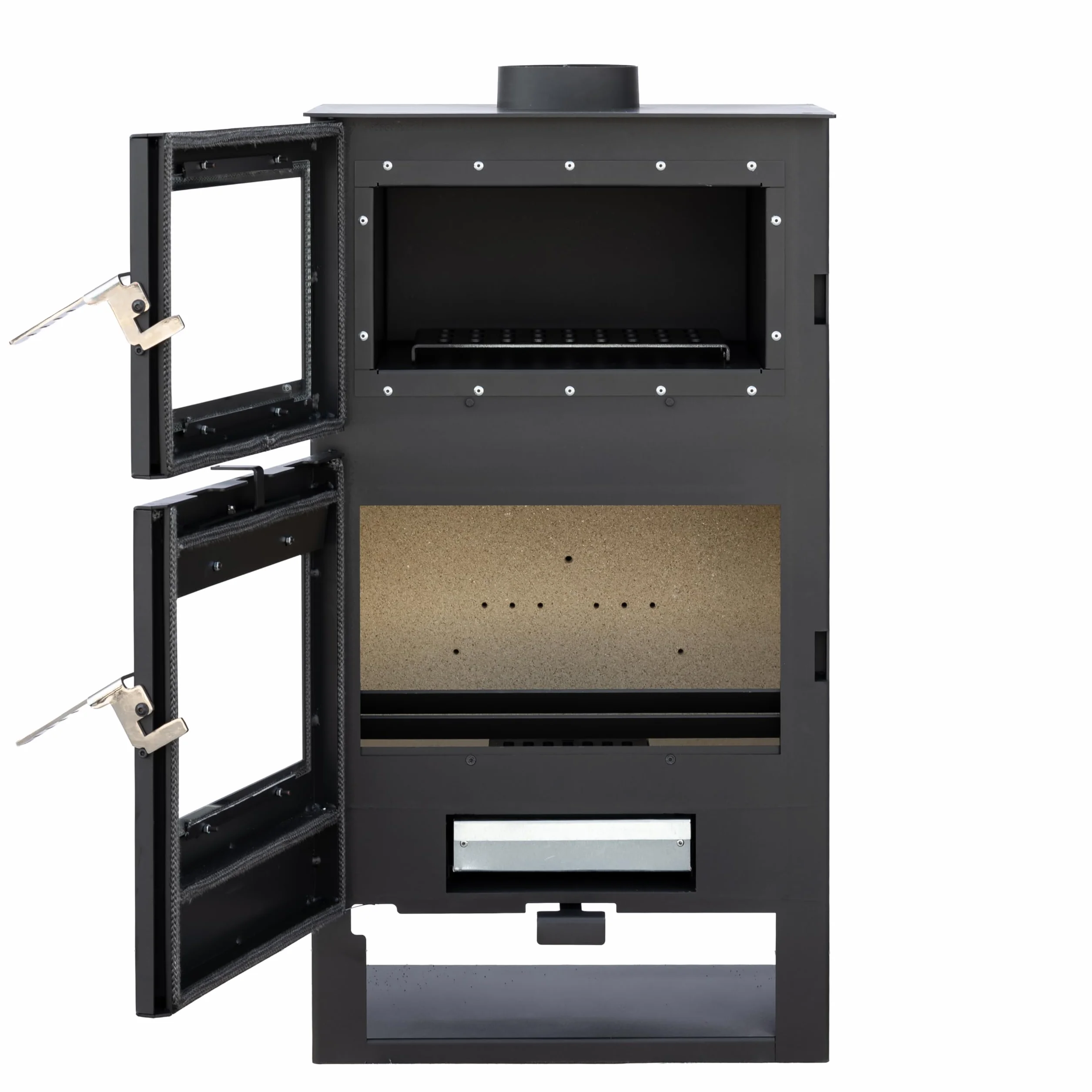 Alaz K9M Poêle à bois 9 kW Noir avec compartiment de cuisson