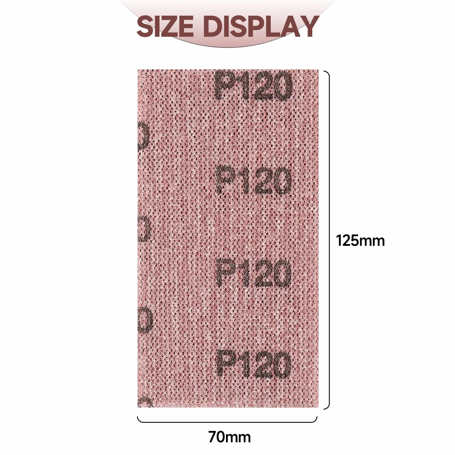 Bande abrasive en filet 70x125mm auto-agrippante 25 pièces P80 P120 P180 P240 P400