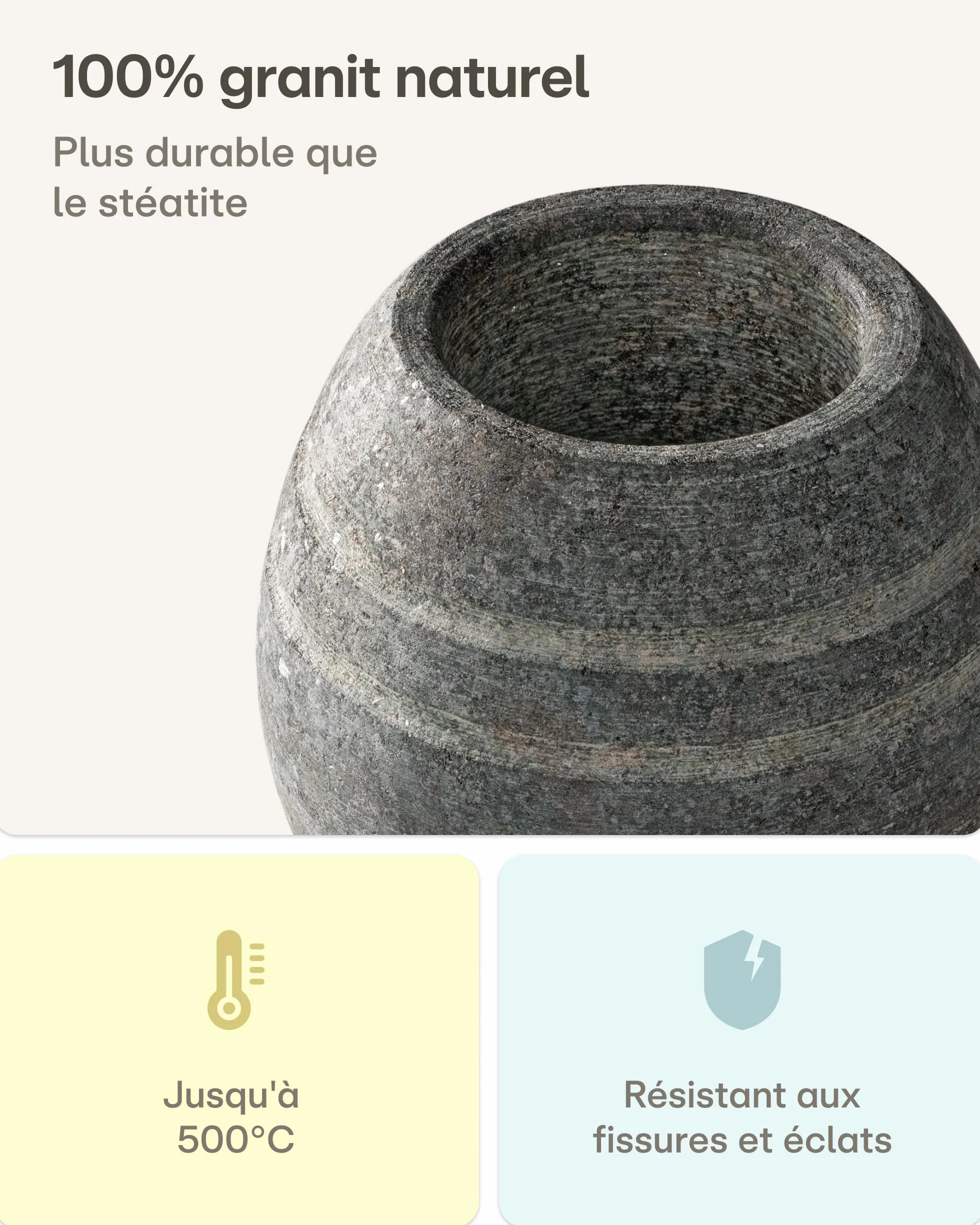 Praknu Bol aromatique pour infusions en granit pour sauna – Format compact