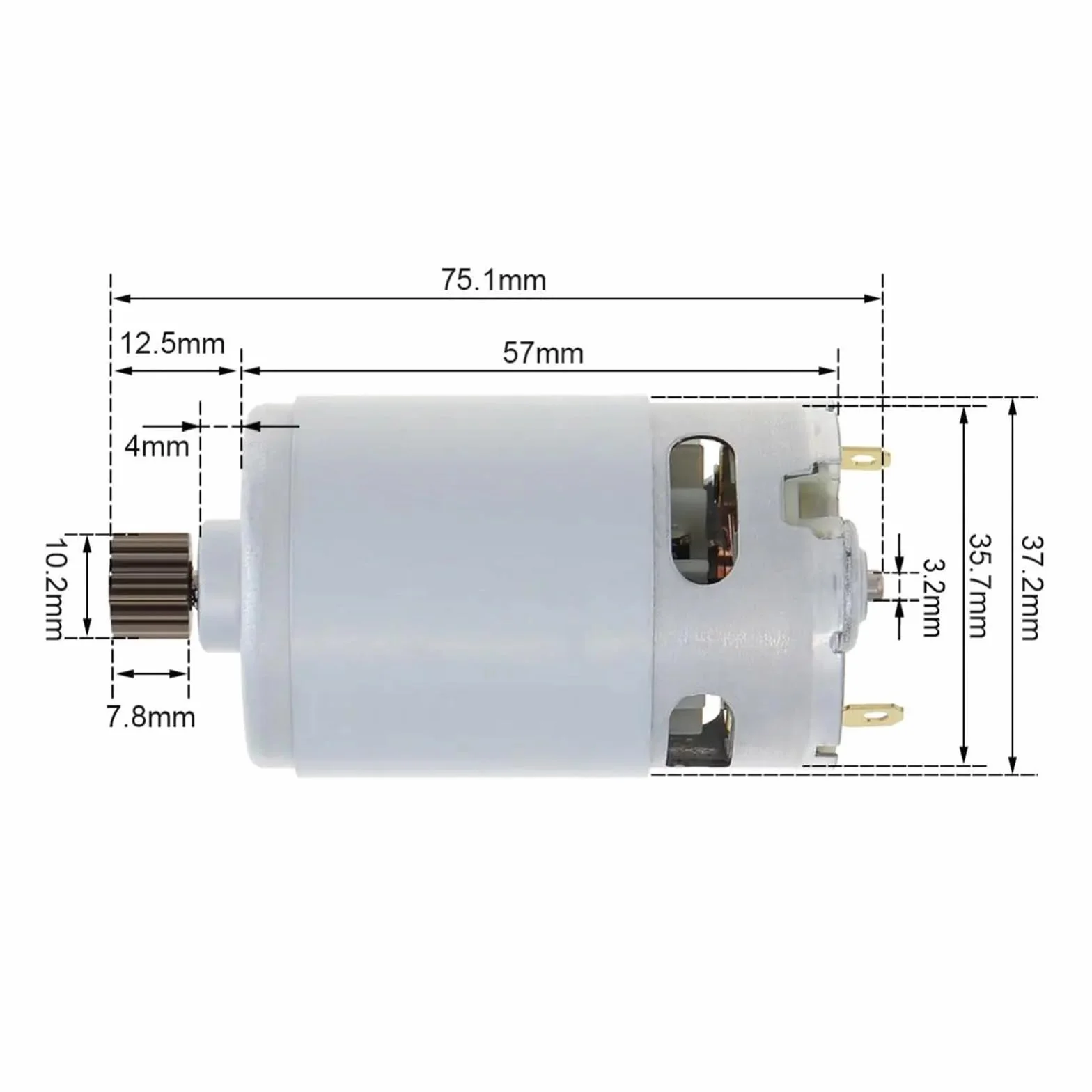 Moteur CC RS550 15 dents 10,8-18V Micromoteur Haute Vitesse