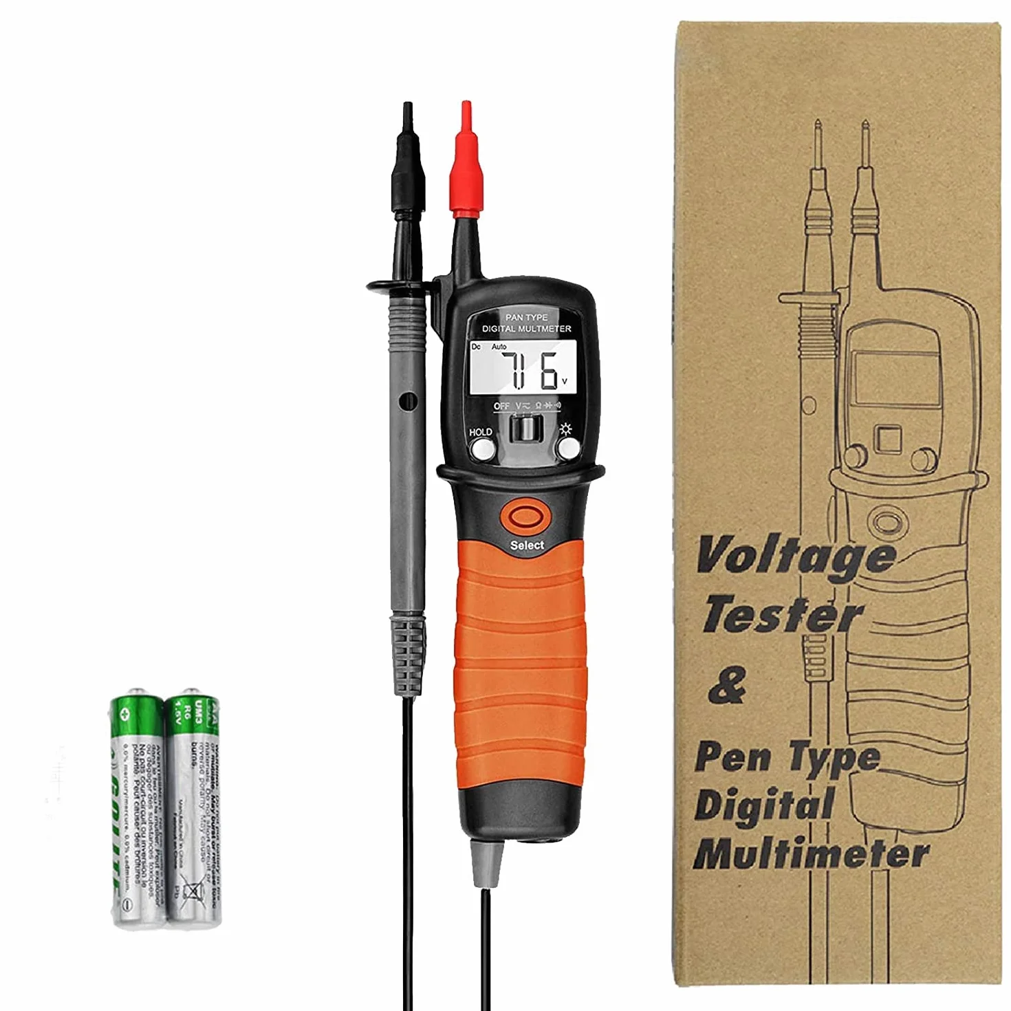 AIOMEST Multimètre Stylo VAT Testeur Électrique AI-38B AC/DC 600V Résistance 20MΩ Test Continuité Diode