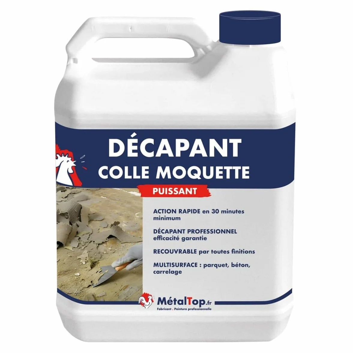 Metaltop Decapant Colle Moquette 1 L Elimine résidus colle sol béton bois carrelage