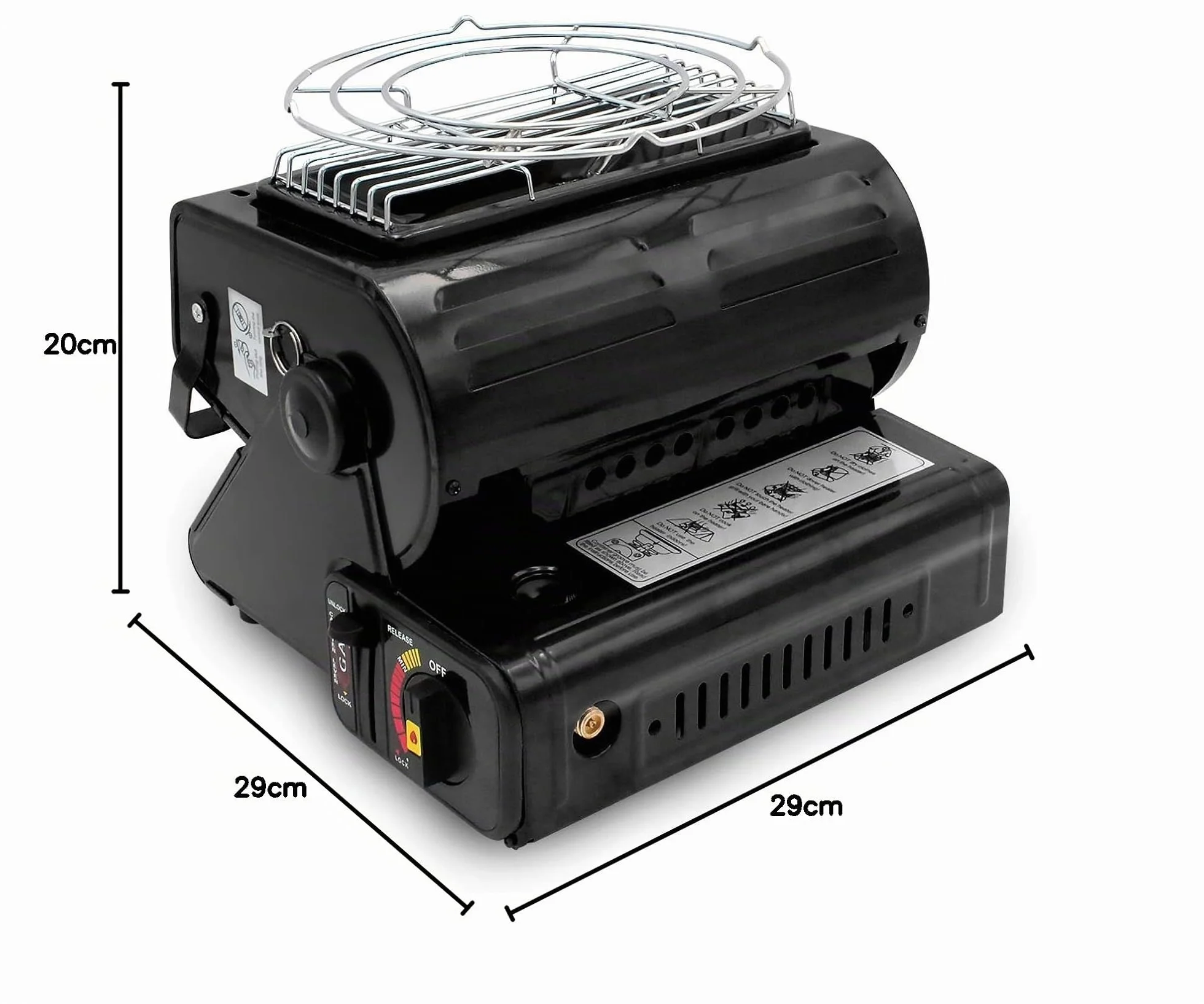 Yinleader Chauffage radiant céramique gaz extérieur 1,3 kW noir