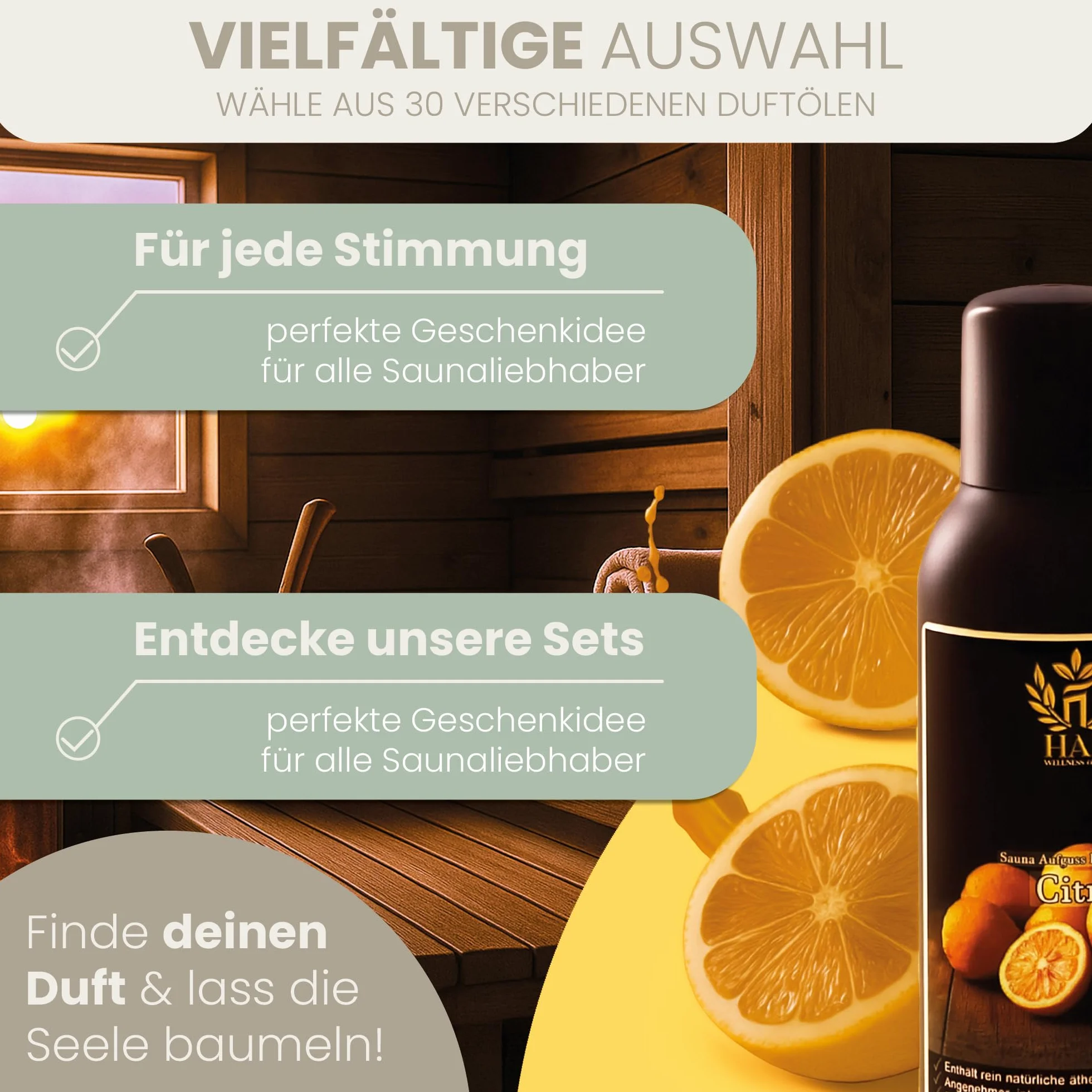 HAF Concentré d'infusion pour sauna Eucalyptus 250 ml | Huile de sauna aux huiles essentielles naturelles