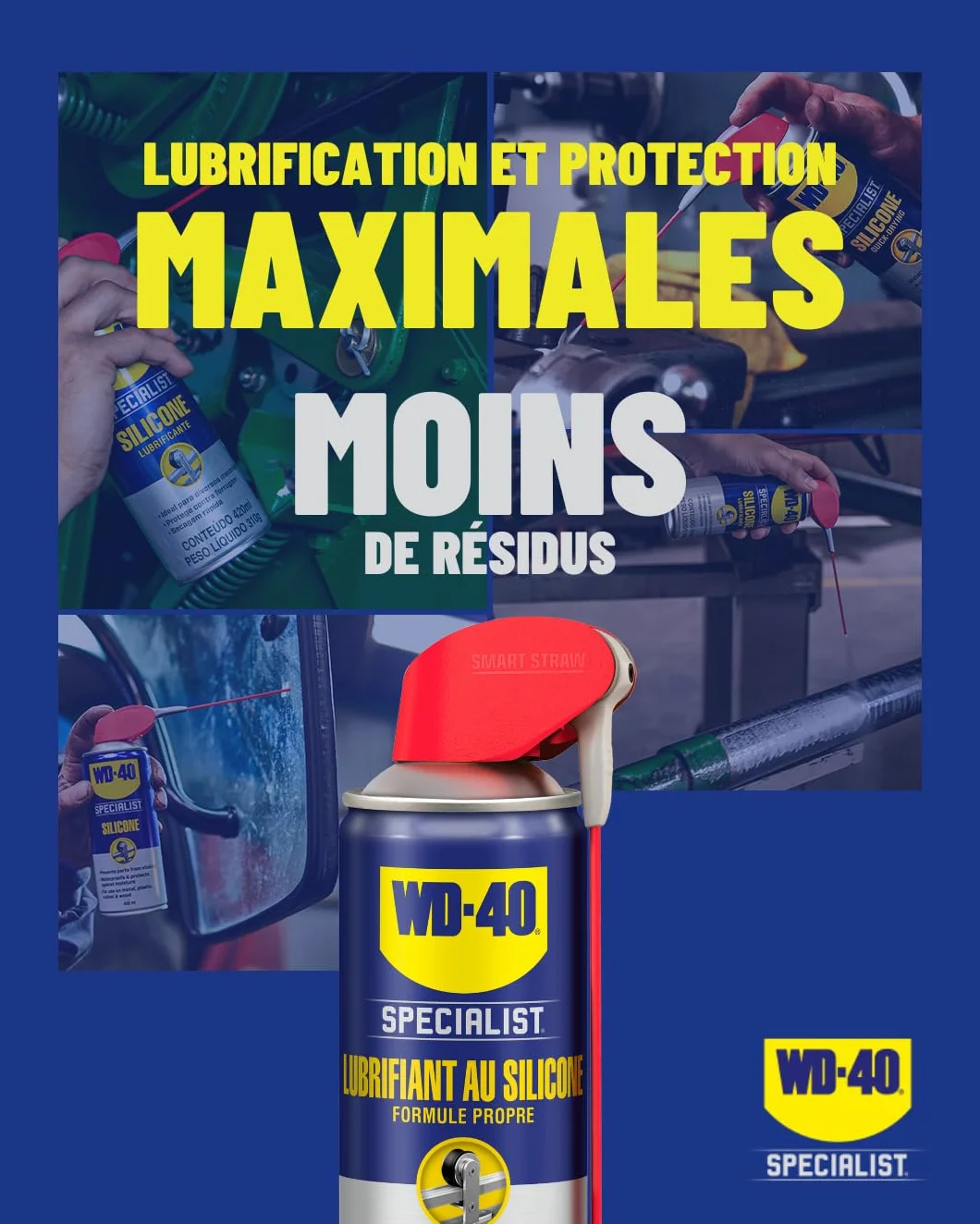 WD-40 Specialist Lubrifiant Au Silicone Spray Double Position 250 ML