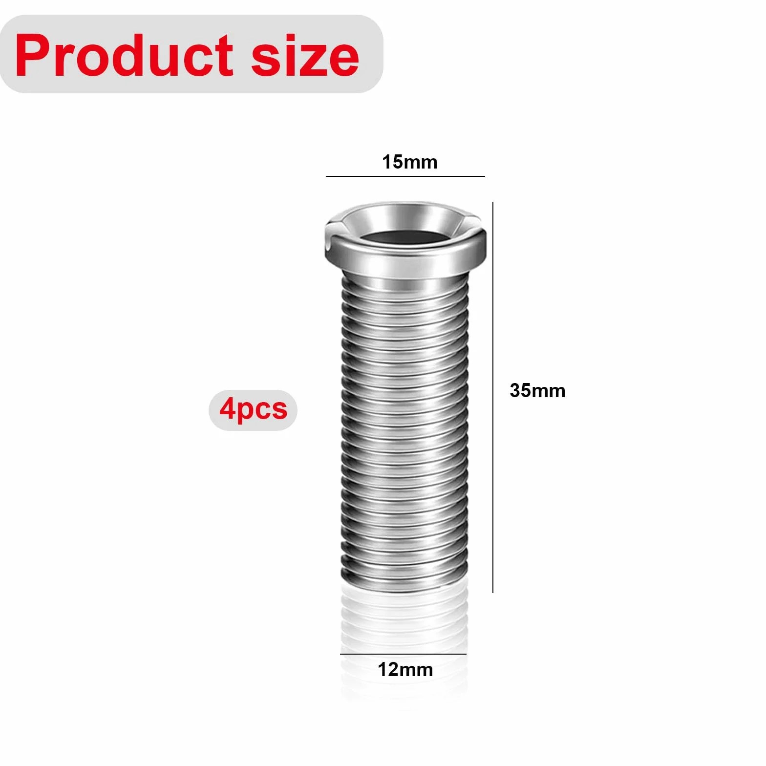 Lot de 4 vis creuses M12 35 mm pour tamis d'évier de cuisine