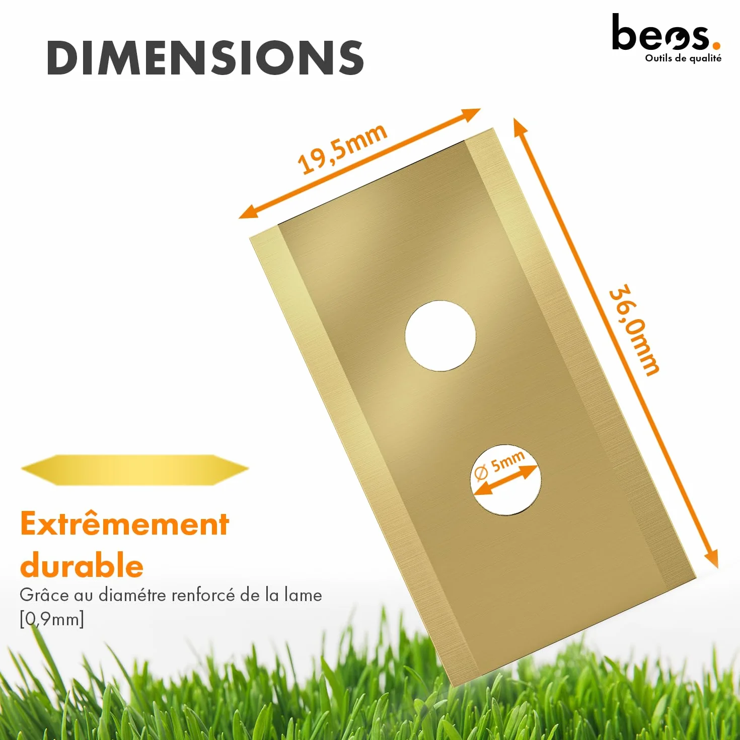 BEOS 36 Lames de Rechange Premium Titan avec Vis Sécurité Compatibles Mammotion LUBA LUBA 2 YUKA