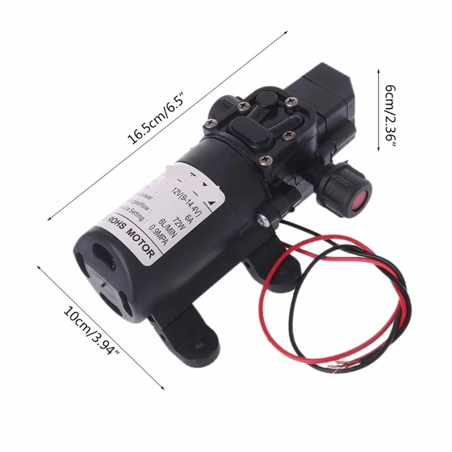 Pompe à Membrane, Vanne intellinte DC 12V 130PSI 6L/Min Eau Haute Pression diaphragme Pompe Auto-amorçante 72W Chaude