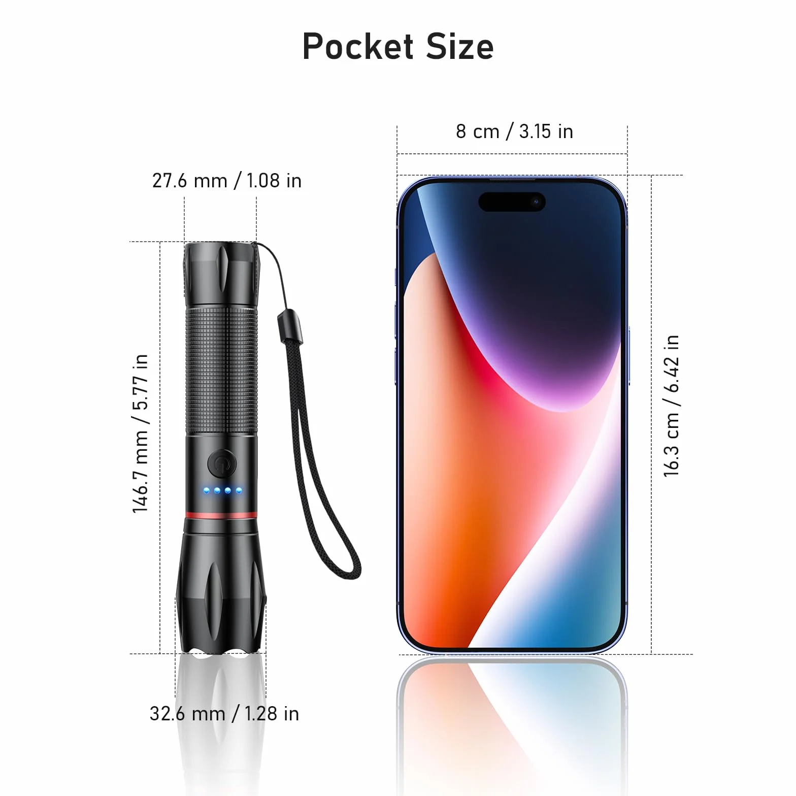 Blukar Lampe Torche LED Rechargeable 2000LM Ultra Puissante Aluminium IPX6 Étanche 5 Modes Zoomable Longue Durée Camping Randonnée Urgence
