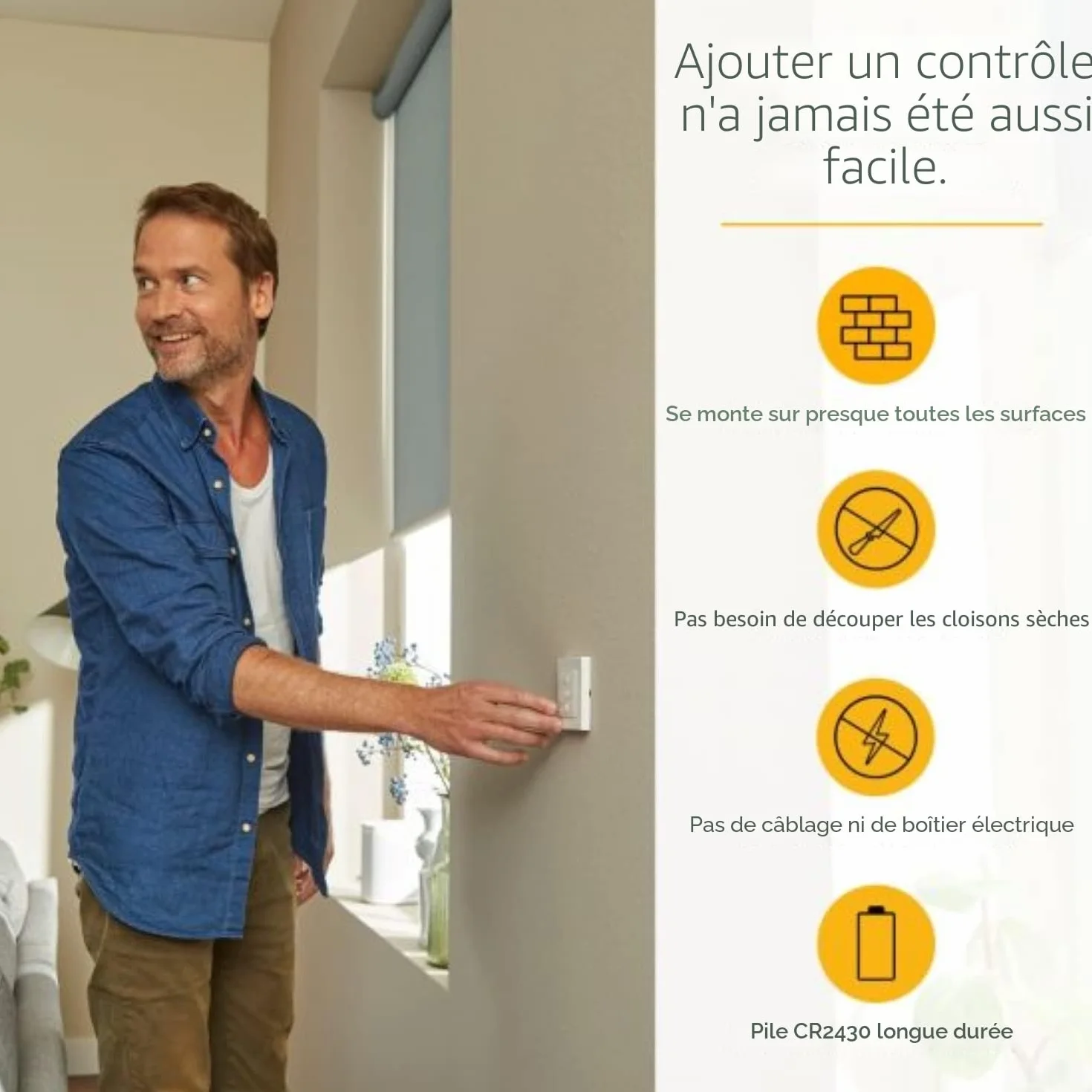 Somfy Smoove RTS Interrupteur mural sans fil 1 canal