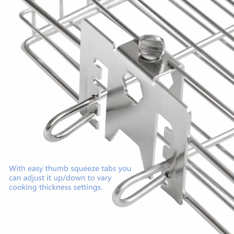 Onlyfire 6042 Panier de gril plat en acier inoxydable pour tournebroche 12mm 10mm tiges carrées 8mm