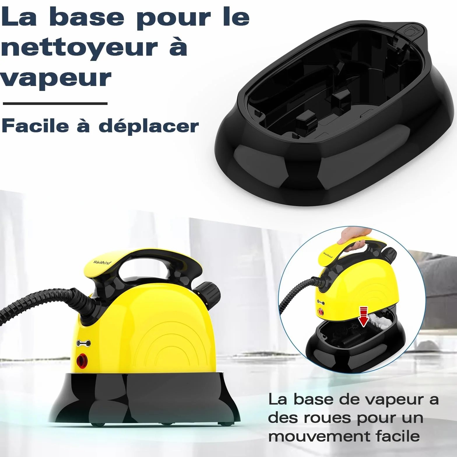 Base du nettoyeur vapeur amovible accessoires facile à installer