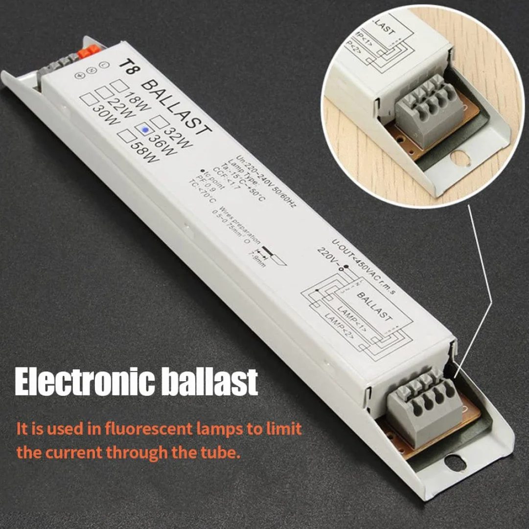 Ballast électronique T8 2x36W Tension large pour lumière fluorescente