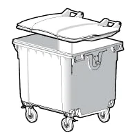ESE Conteneur à déchets Professionnel 660 L - Robuste et éco-Responsable 100% recyclé - Poubelle 4 Roues dont 2 avec Frein - Anthracite – Fabriqué en France