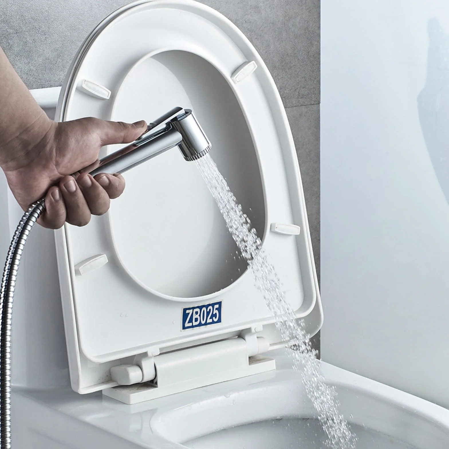 Ibergrif Kit Douchette WC avec Support Mural et Tuyau 1,2 m, Finition Chromée Argentée – Douche Hygiénique pour Toilettes