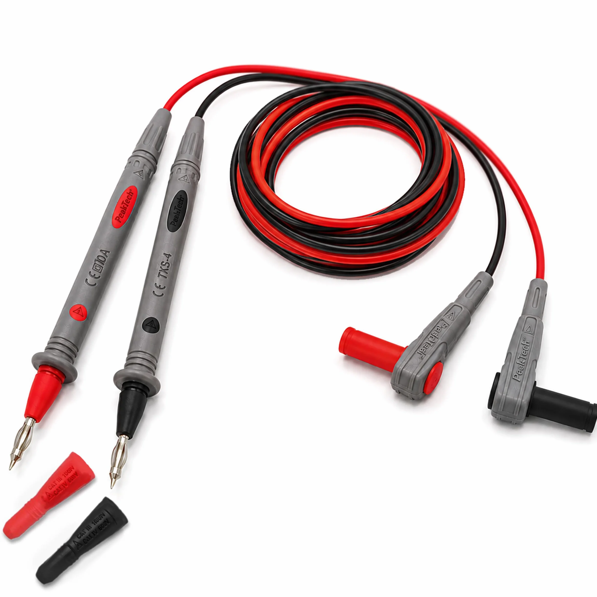 Peak Tech Multimètre de cordons de mesure 120 cm 1000 V AC/DC 10 A Cat III/IV Lot de 4