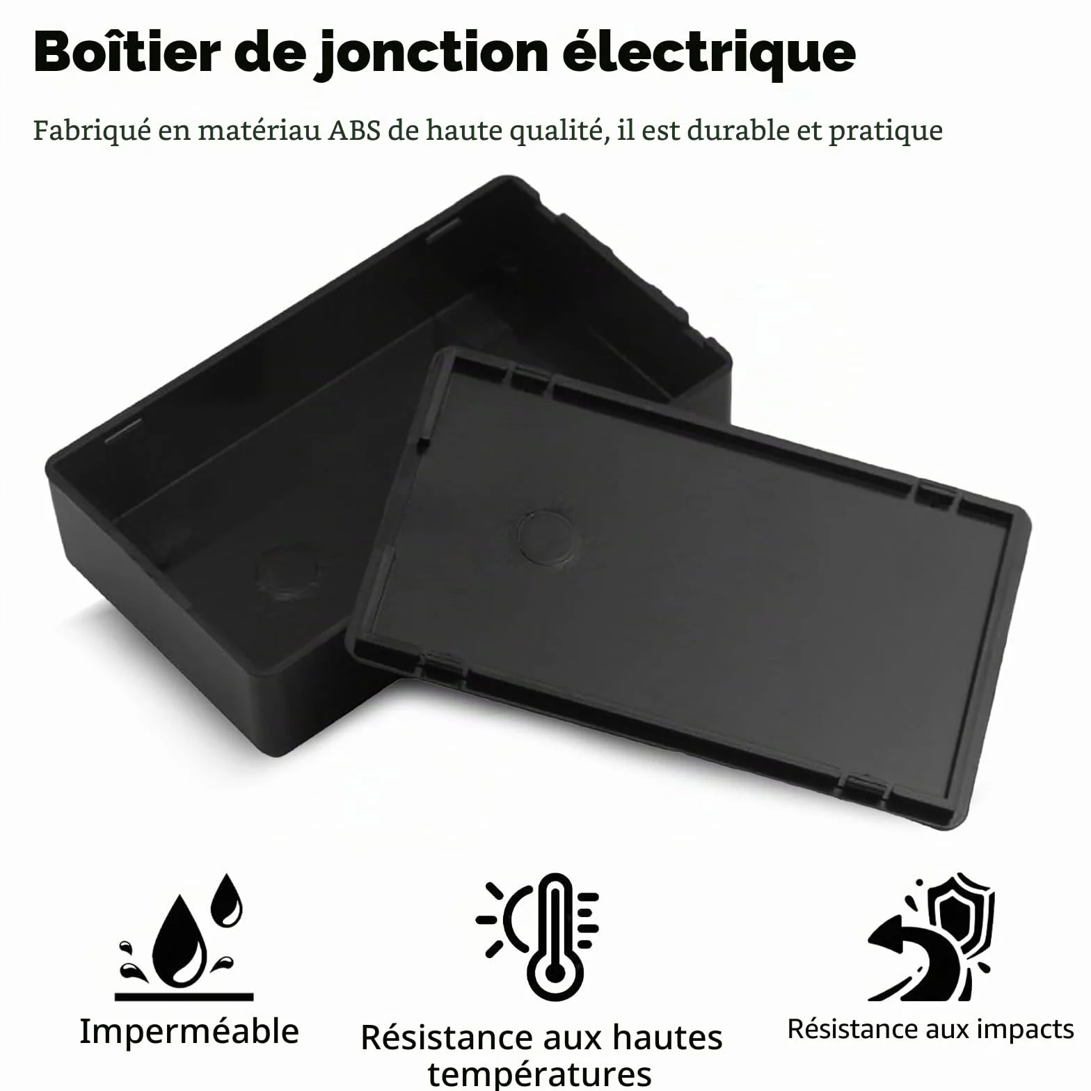 Boîtes de dérivation étanches plastique noir 60 x 36 x 25 mm Lot de 16
