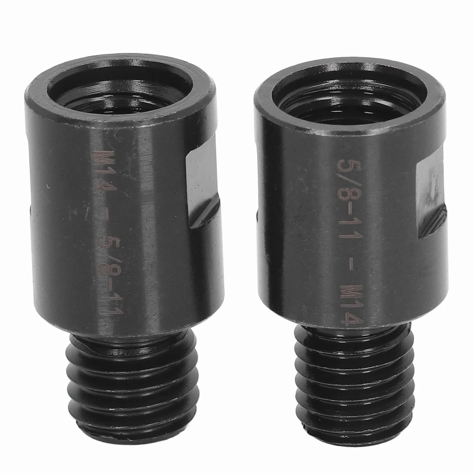 Ensemble d'adaptateurs de filetage acier allié 5/8" vers M14 et M14 vers 5/8", 2 pièces