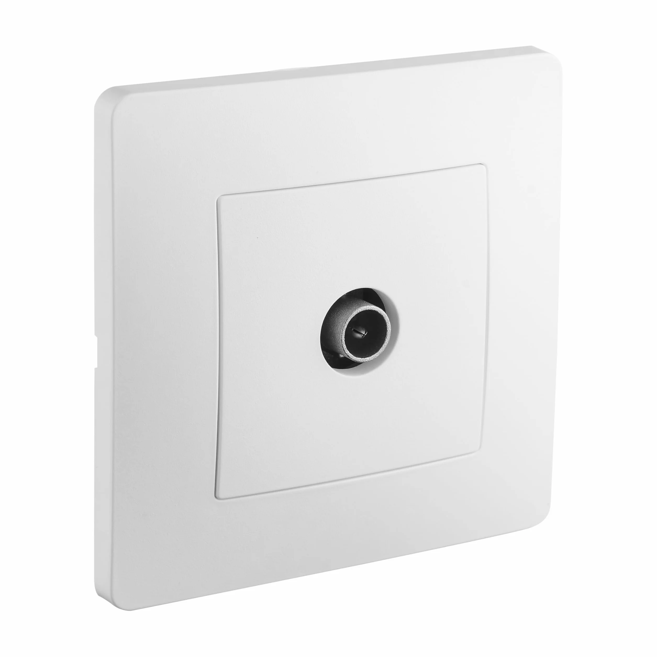 Prise TV Murale DEBFLEX Connexion TNT ABS Installation Encastrée Plaque Finition Blanche 85x85x40 mm