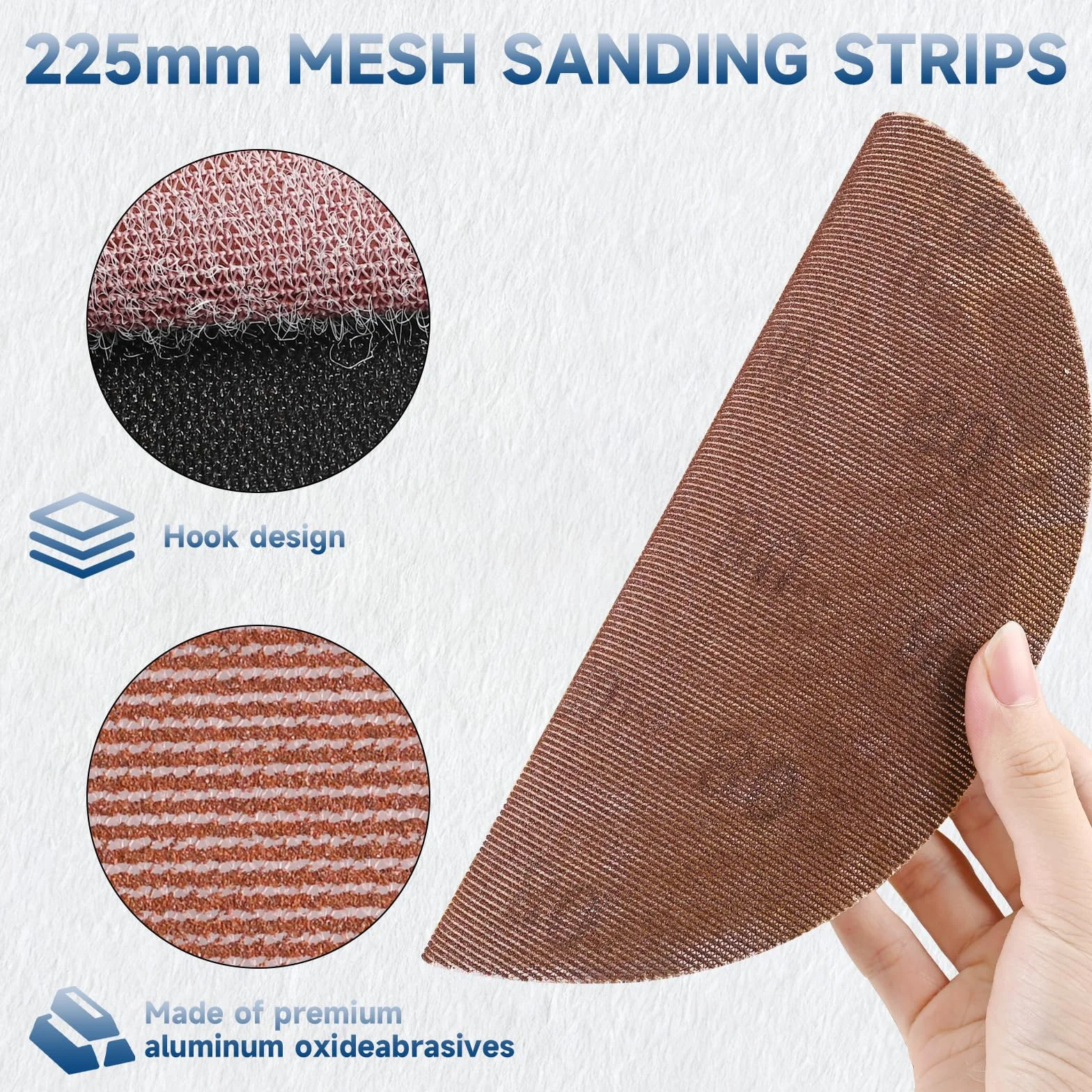 Disque Abrasif 225 mm 180 Grains Anti-colmatage 25 Pièces pour Ponceuse Girafe