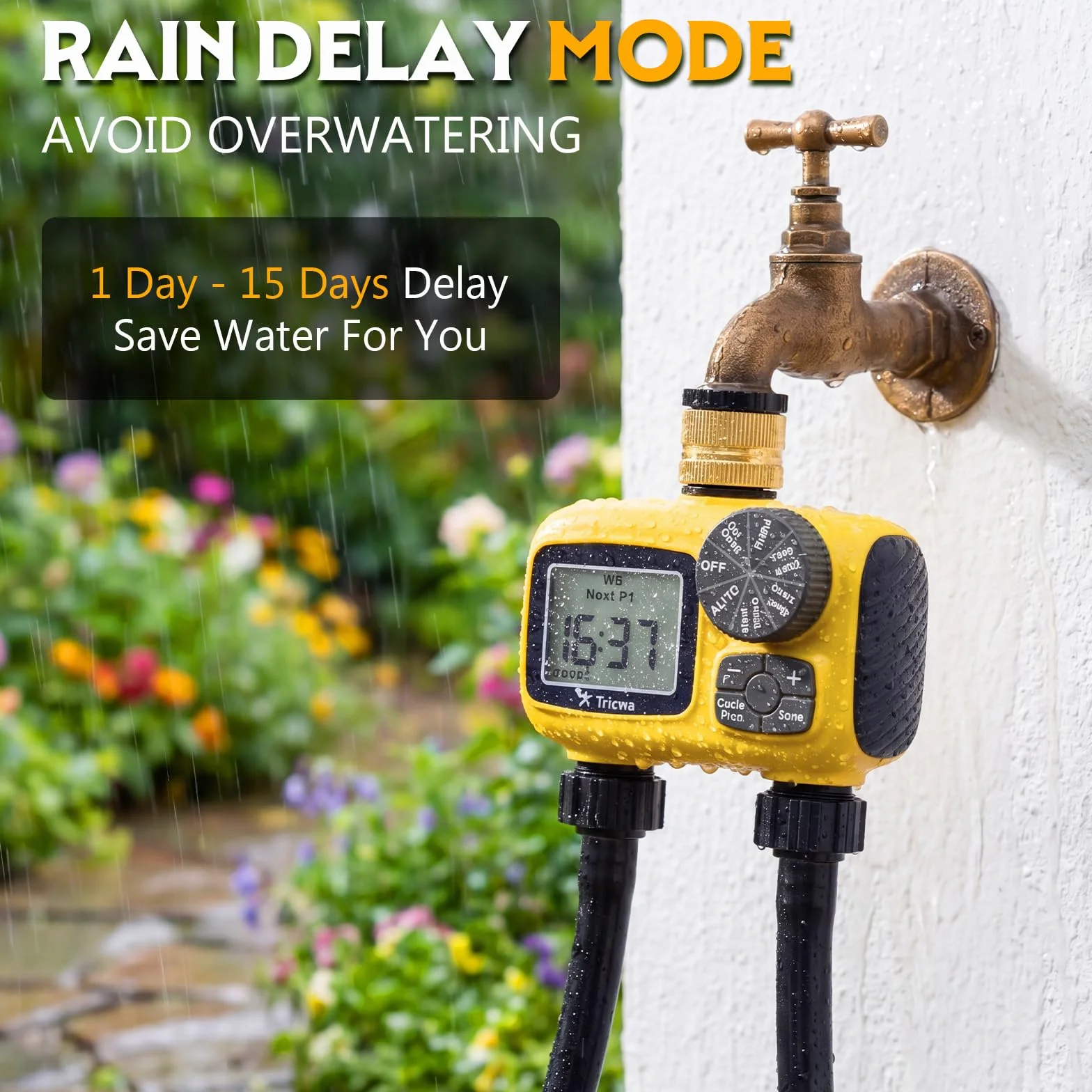 Programmateur Arrosage Automatique 2 Sorties Tuyau Irrigation Laiton IP55 Jardin