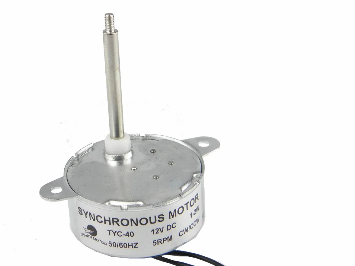 CHANCS moteur synchrone TYC-40 DC 12V 5 tr/min arbre 46mm pour ornement Fiber optique