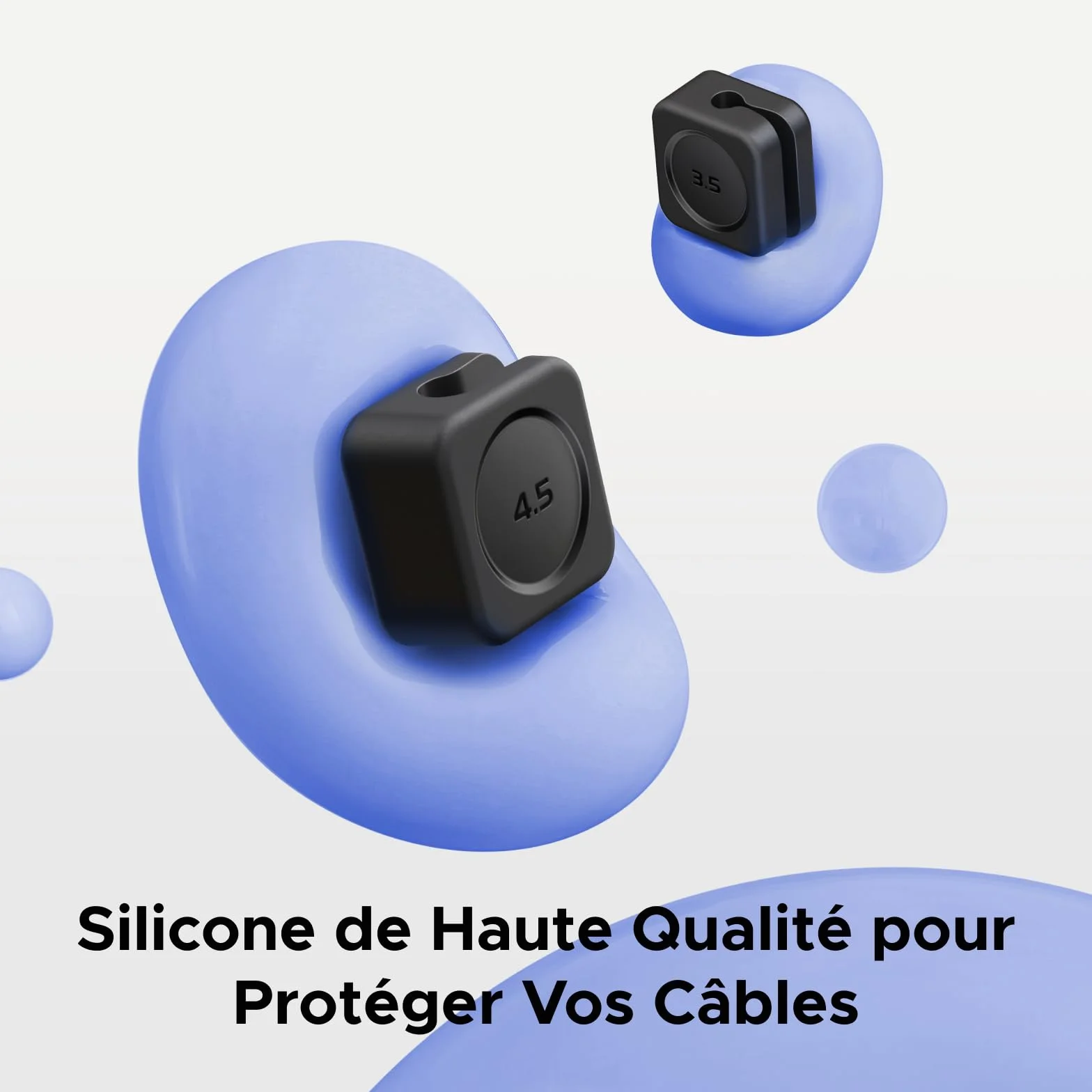 UGREEEN 6 Pièces Organisateur de Câble Magnétique Clips Autocollants Noir