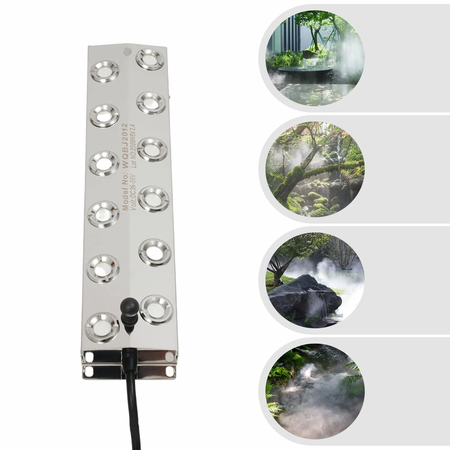 Générateur de brume à ultrasons 12 têtes 400 W 9 l/h Humidificateur d'air pour bassin jardin rocaille