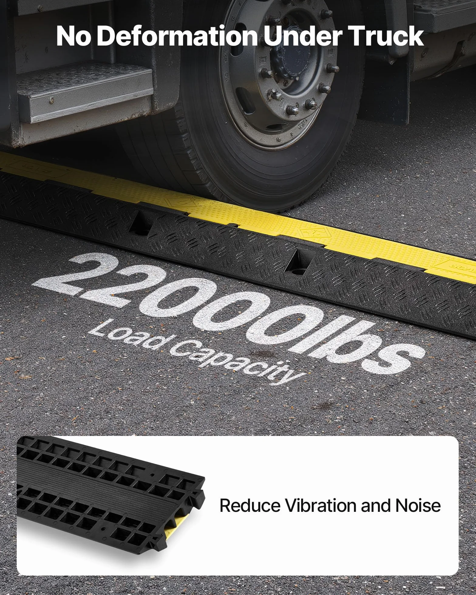 VEVOR Rampe de Protection Câbles 9979 kg 1 Canal 70 x 50 mm Caoutchouc