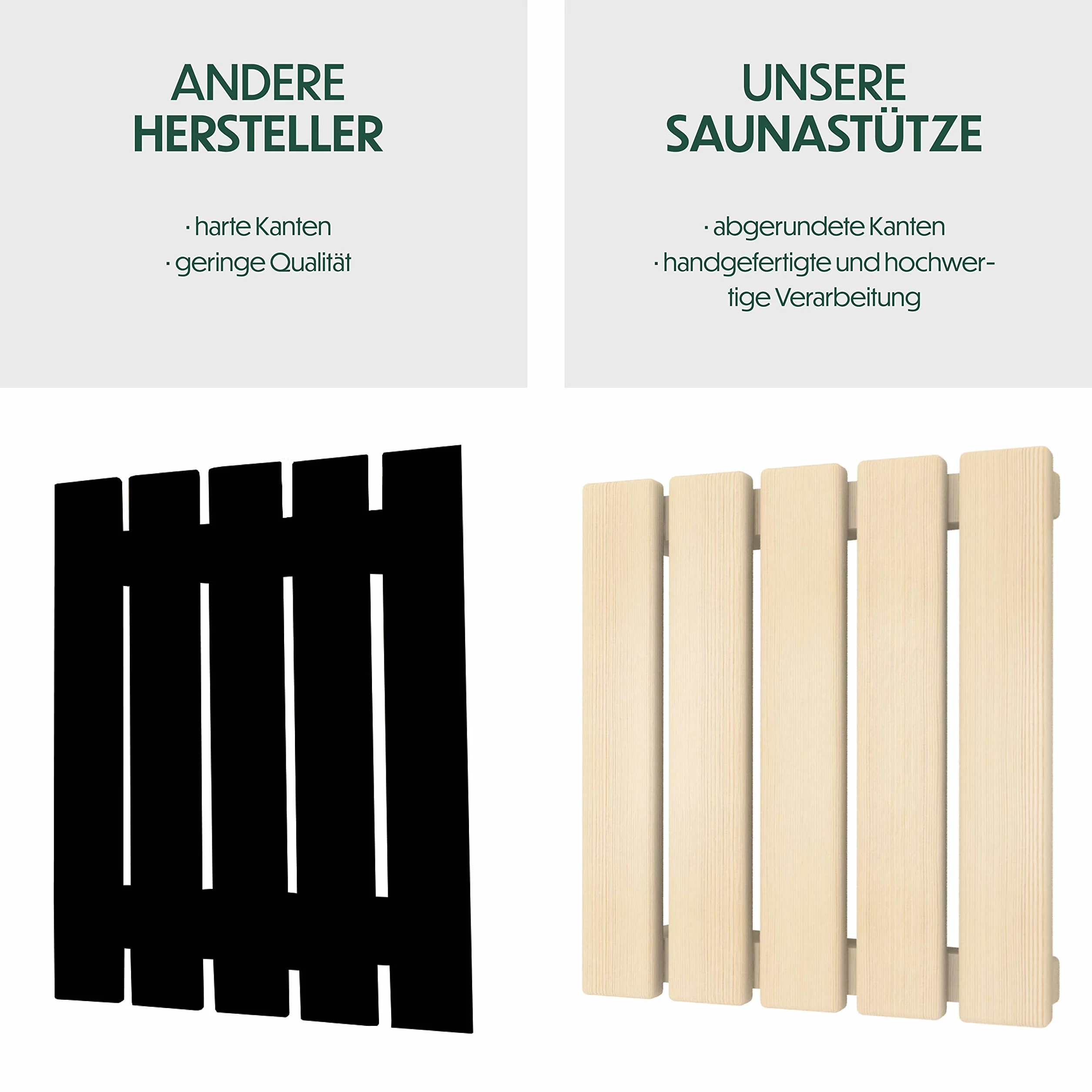 Appui-tête de sauna en pin finlandais Set de 2 pièces Accessoires de sauna 2en1 bois durable