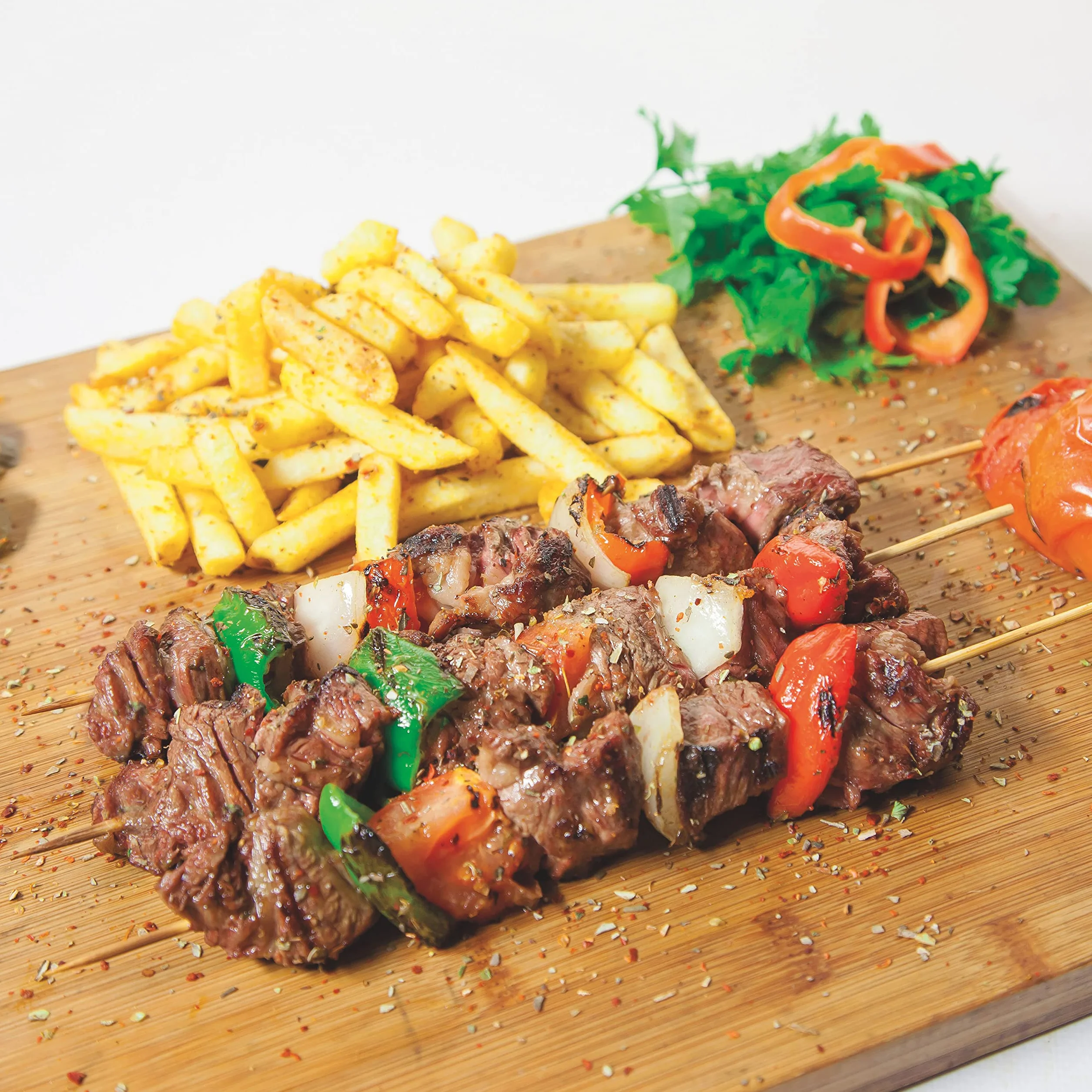 Lot de 100 brochettes en bambou naturel de 25,4 cm pour amuse-bouches, fruits, cocktails, fontaines à chocolat, grill, barbecue, cuisine, artisanat, jardinage et fête