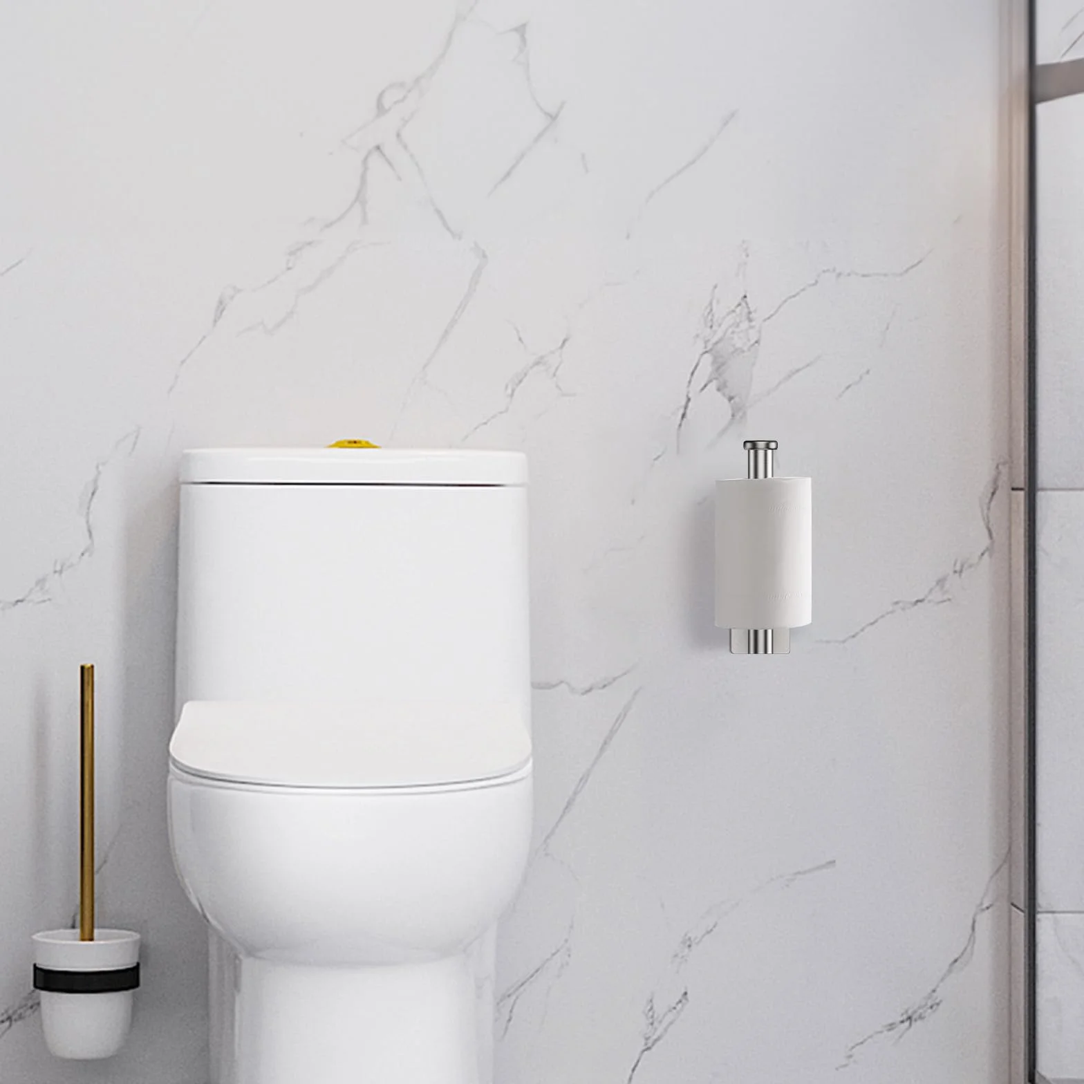 Ibergrif MK34052 Porte Papier Toilette Mural 304 Acier Inoxydable Autocollant Gris