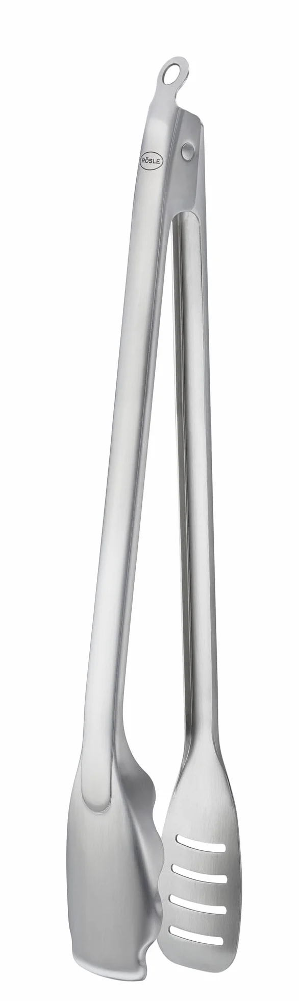 RÖSLE Pince à barbecue premium, de haute qualité avec grande surface pour retourner les aliments, système de fermeture breveté, acier inoxydable 18/10, lavable au lave-vaisselle