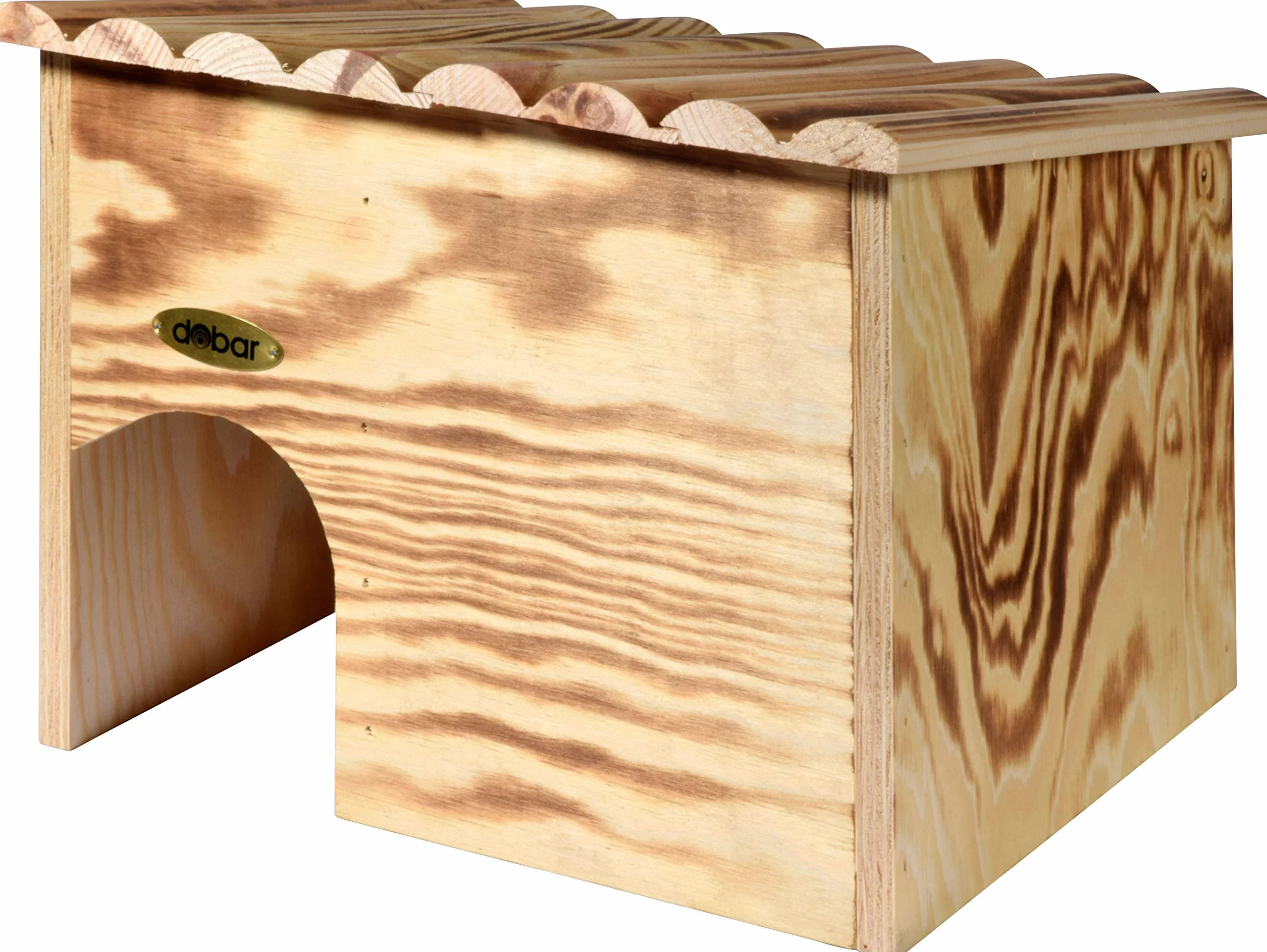 dobar Abri à hérissons en bois massif avec serrure 30,5 x 26,5 x 24 cm Flammée