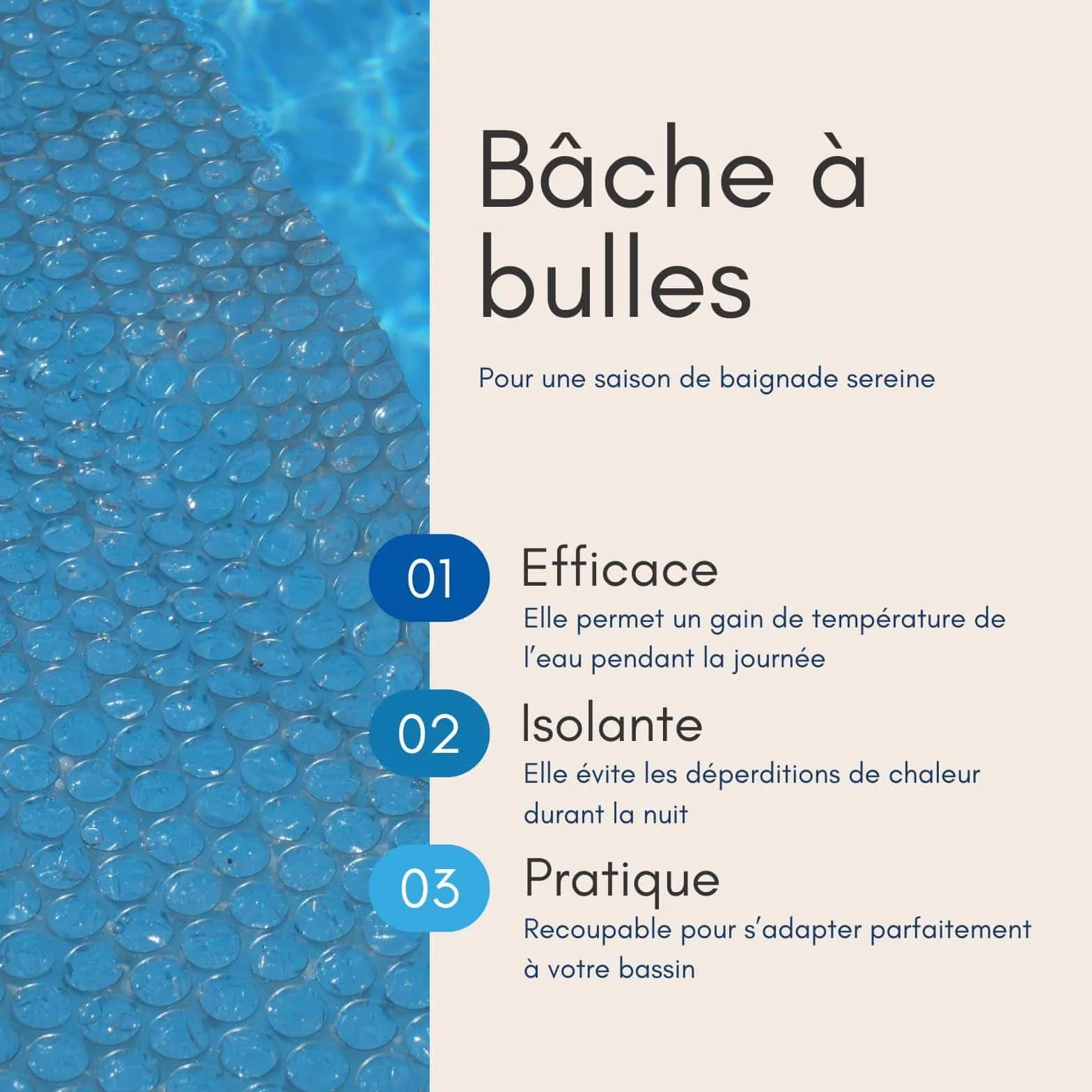 Bâche Solaire Piscine Ronde 366 cm Gris Silver 215 Microns