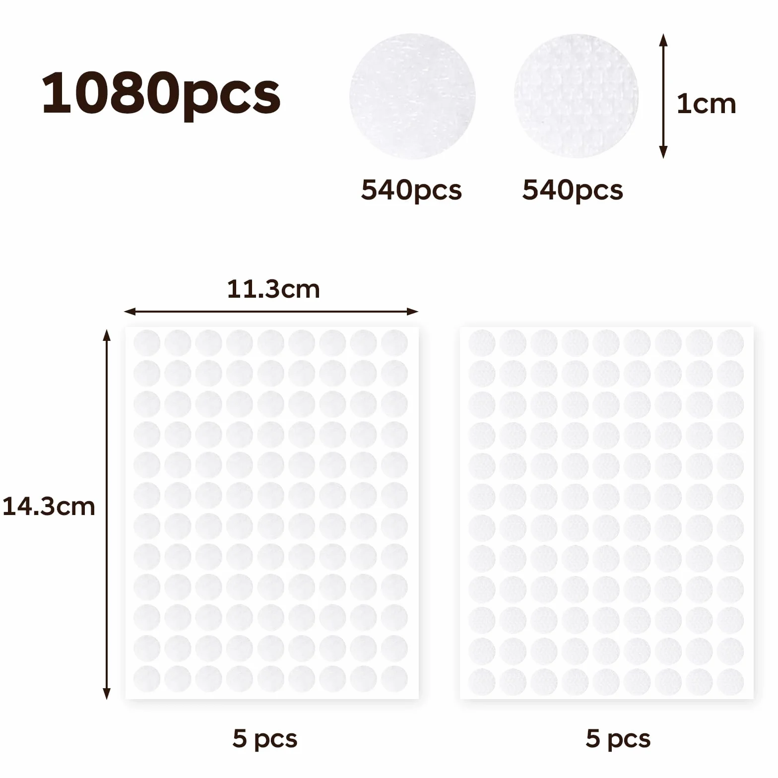 Oderra 1080 Pcs Scratch Autocollant Rond 10 mm, Pastille Auto-adhésifs pour DIY Artisanat