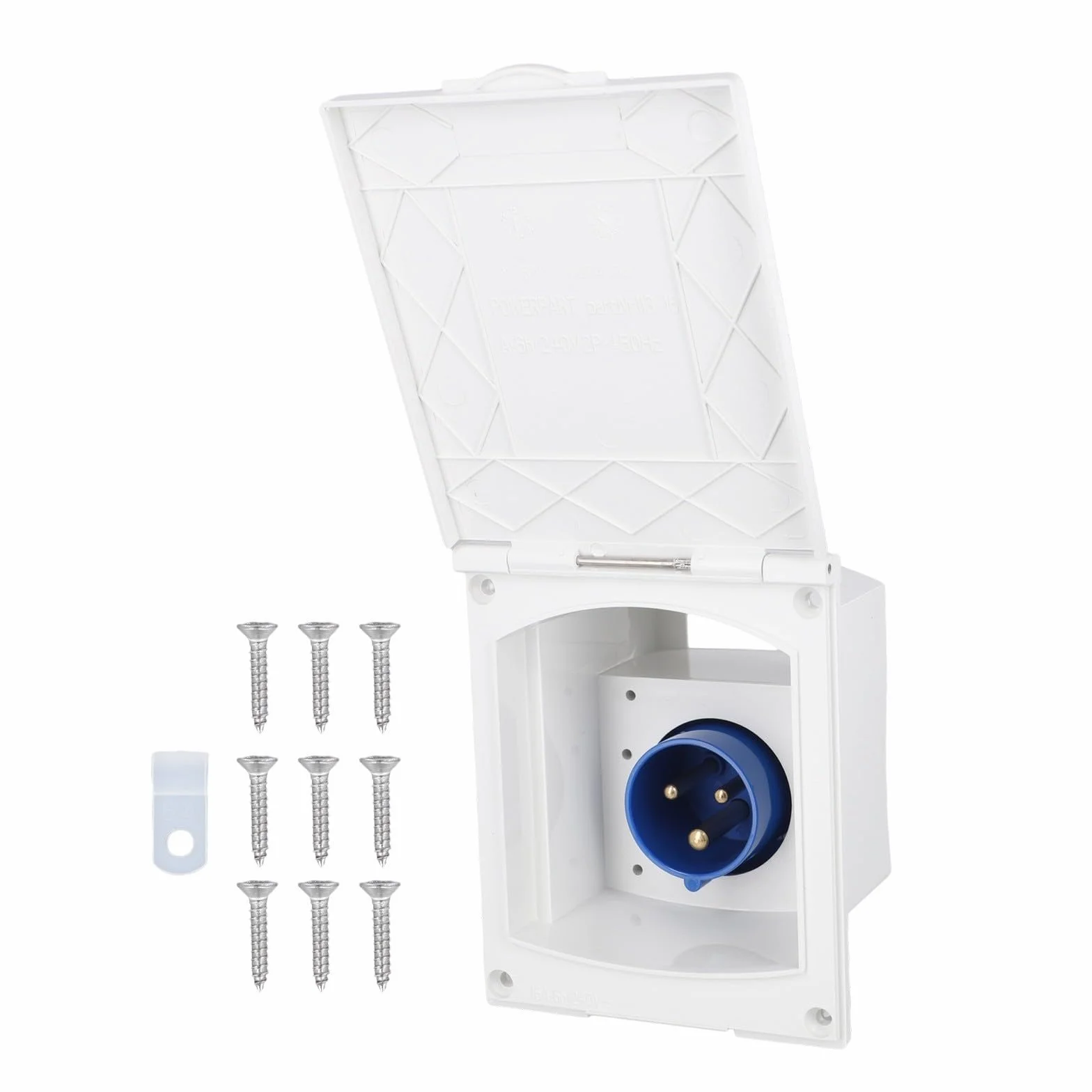 Prise d'entrée CEE encastrée 230 V 16 A IP44 Noir carré